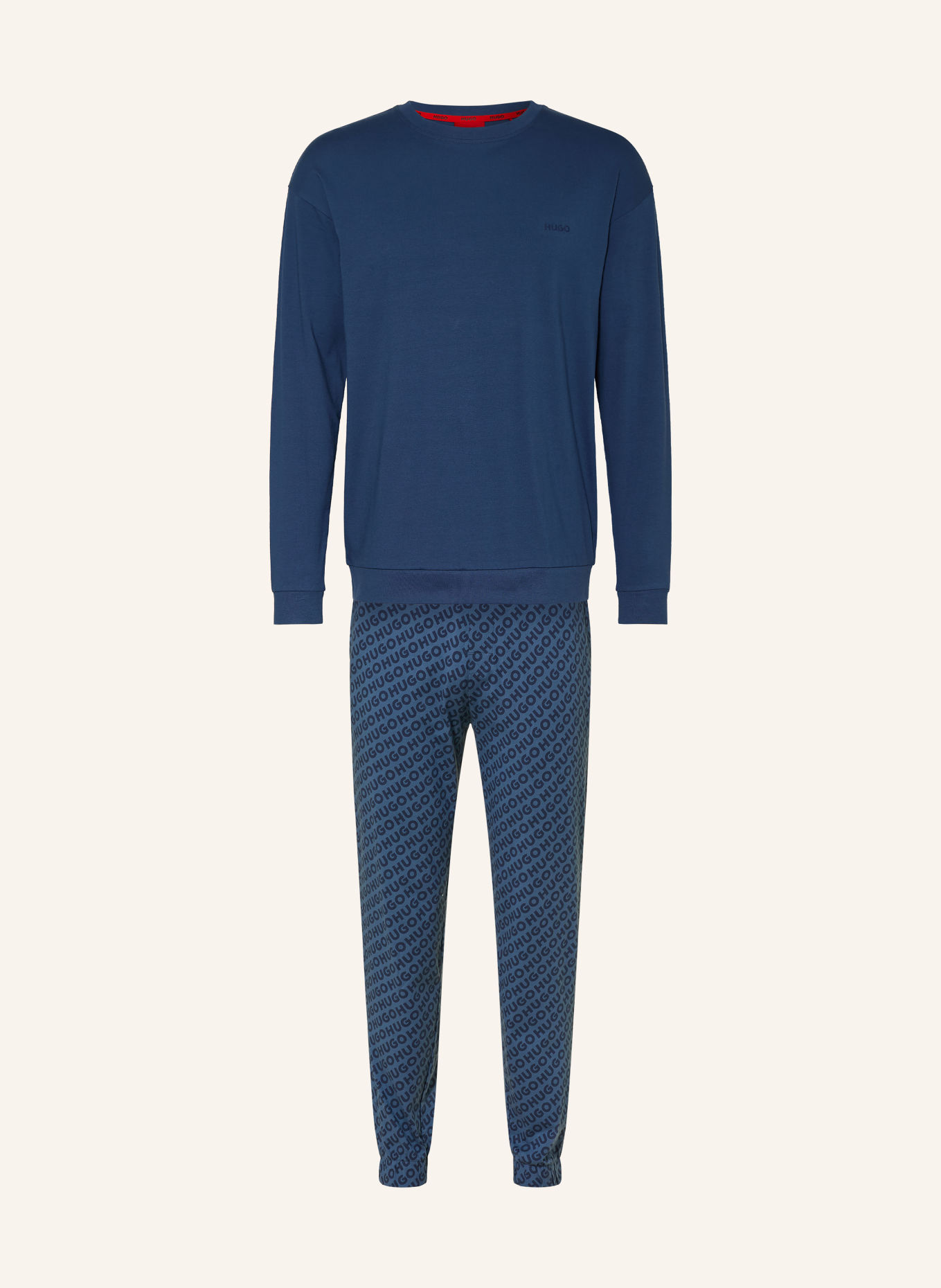 HUGO ELION Jersey Pajamas: DARK BLUE