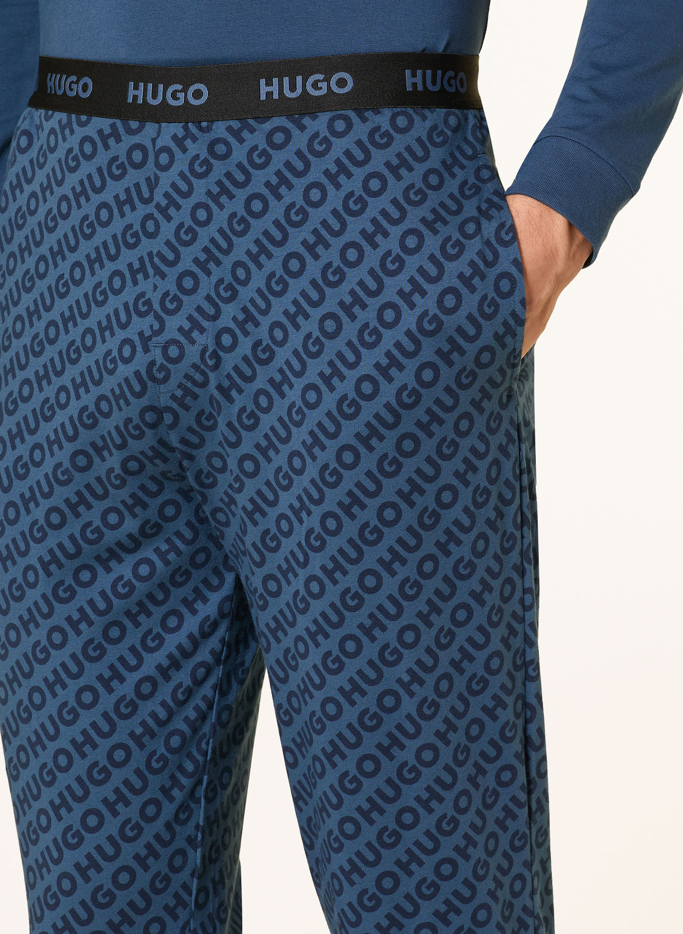 HUGO ELION Jersey Pajamas: DARK BLUE