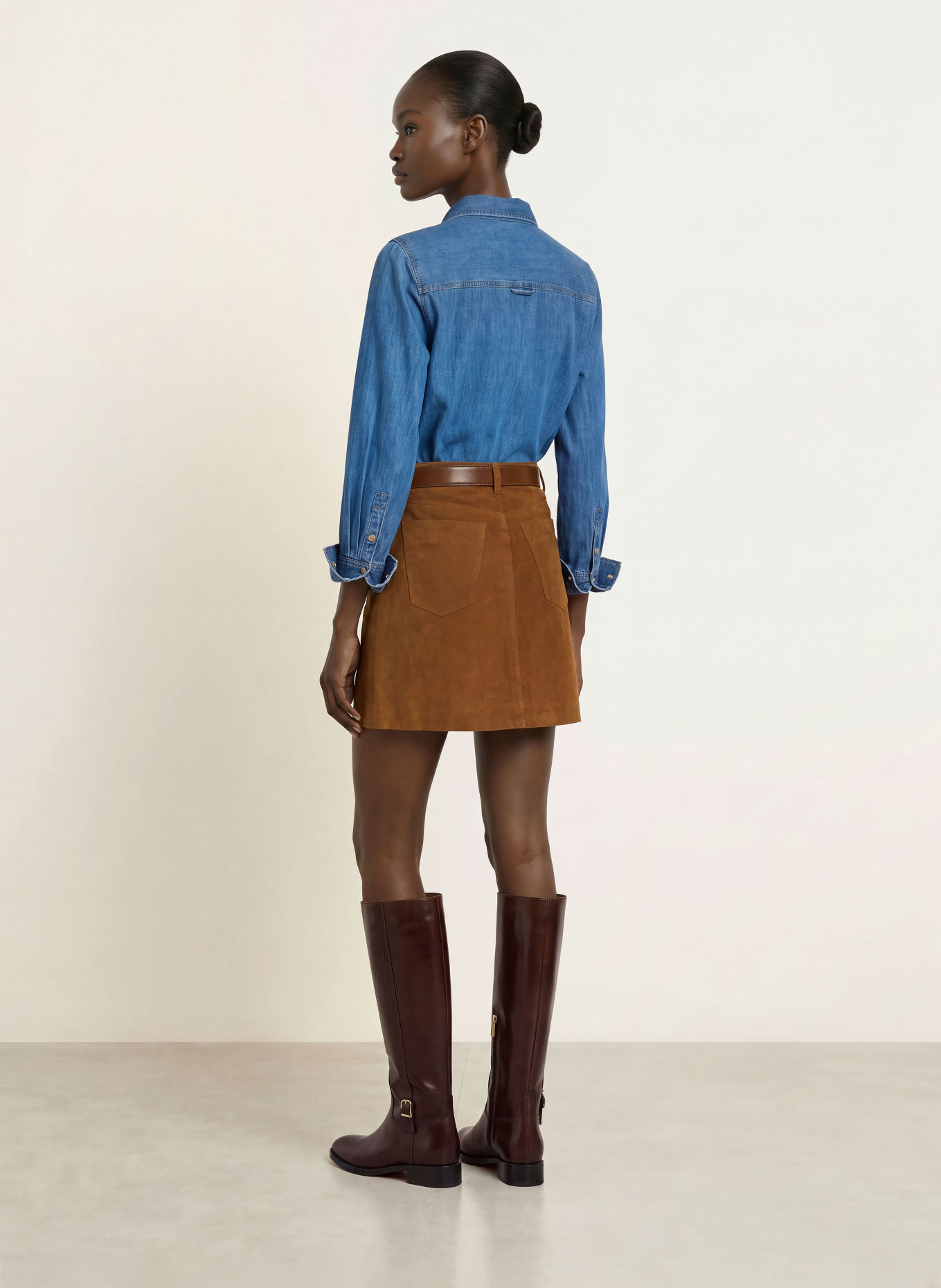 InWear HELKIIW Leather Skirt: COGNAC