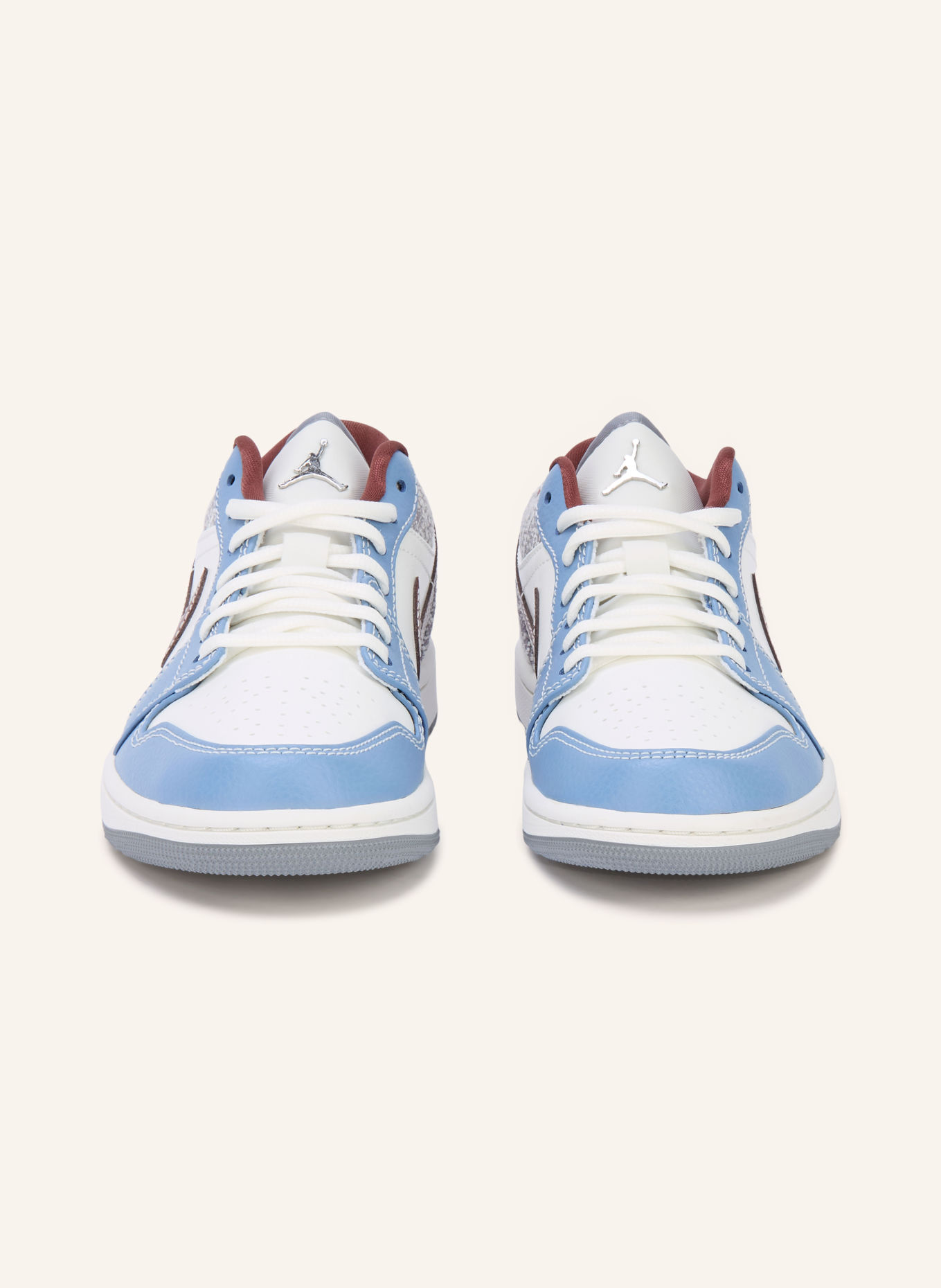 JORDAN Sneakers AIR JORDAN 1 LOW: WIT / BRUIN / LICHTBLAUW