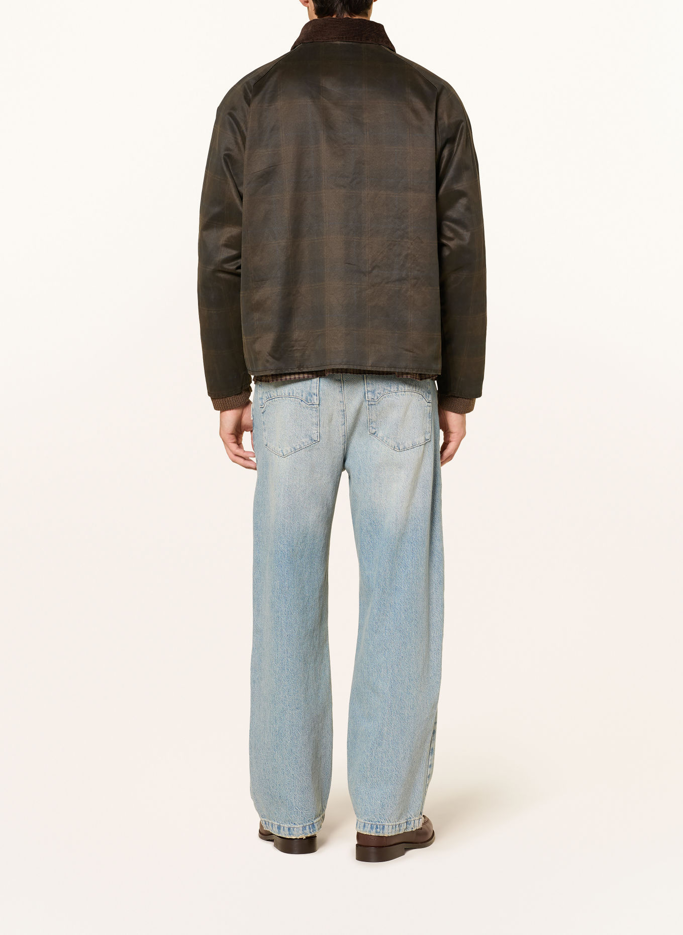 RETERNITY Jacka CHECKERED WAXED: MÖRKBRUN / BEIGE / BLÅ
