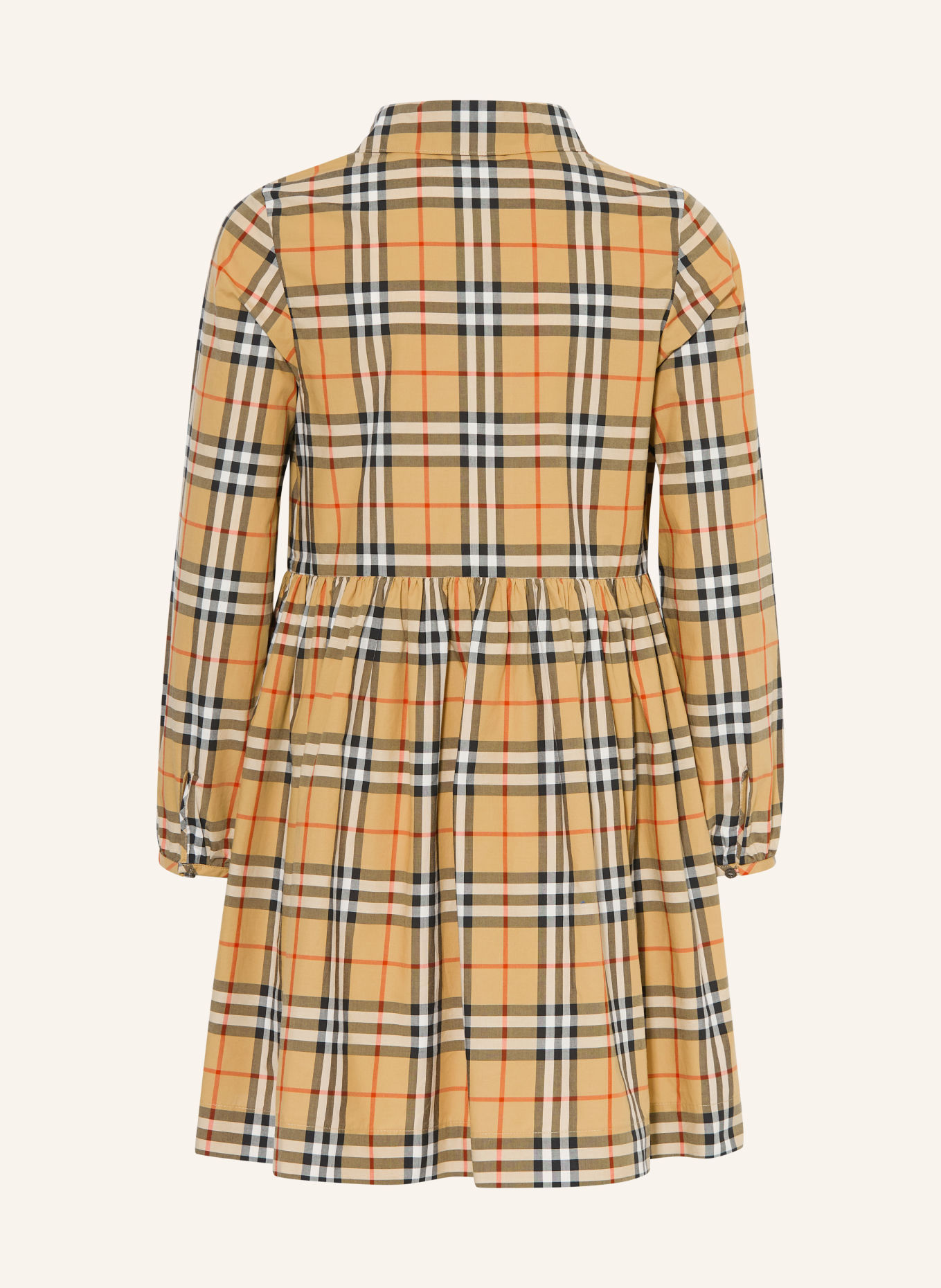 BURBERRY Hemdblusenkleid: BEIGE / ROT / SCHWARZ
