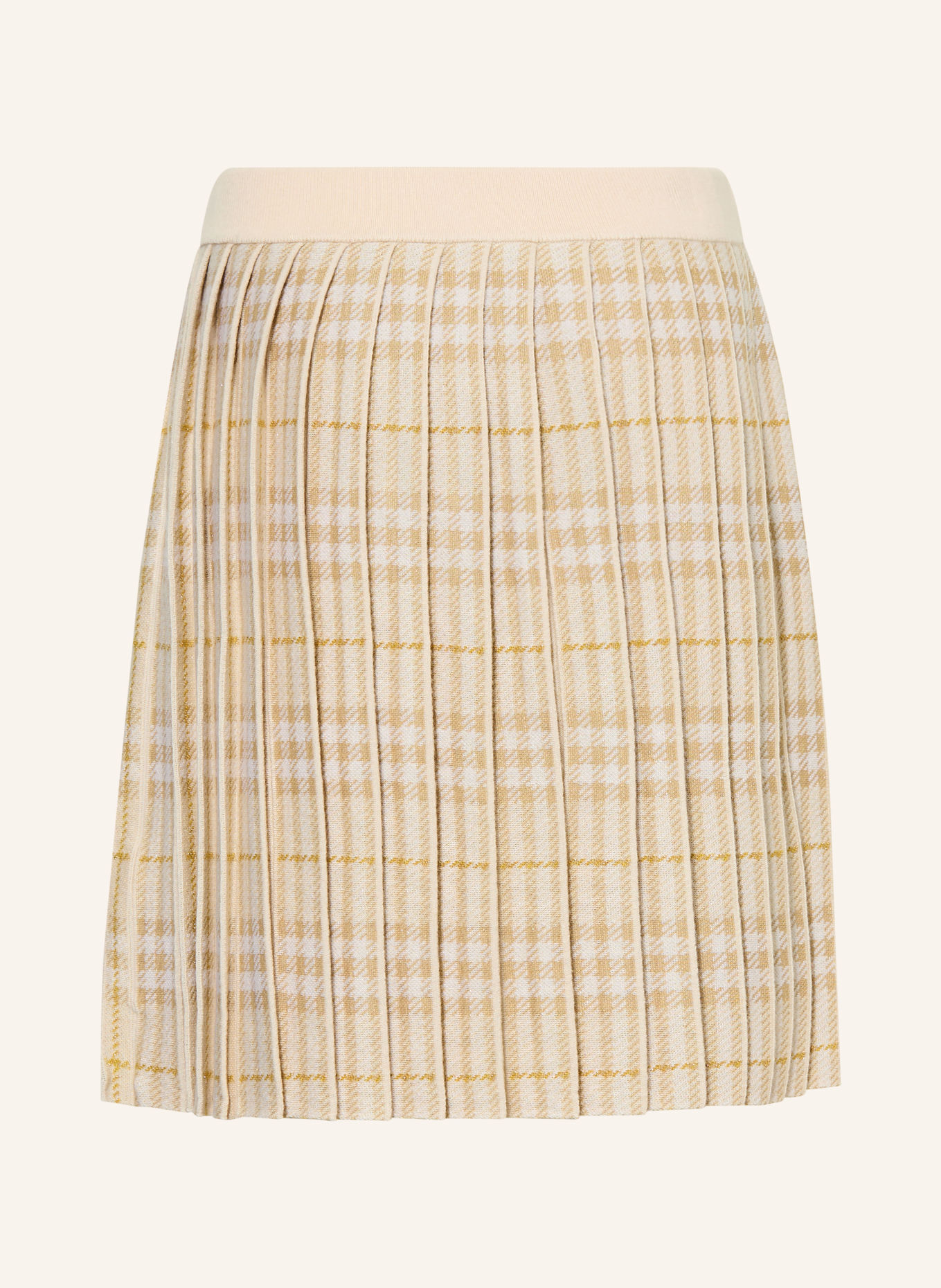 BURBERRY Strickrock mit Glitzergarn: BEIGE / GOLD / CREME