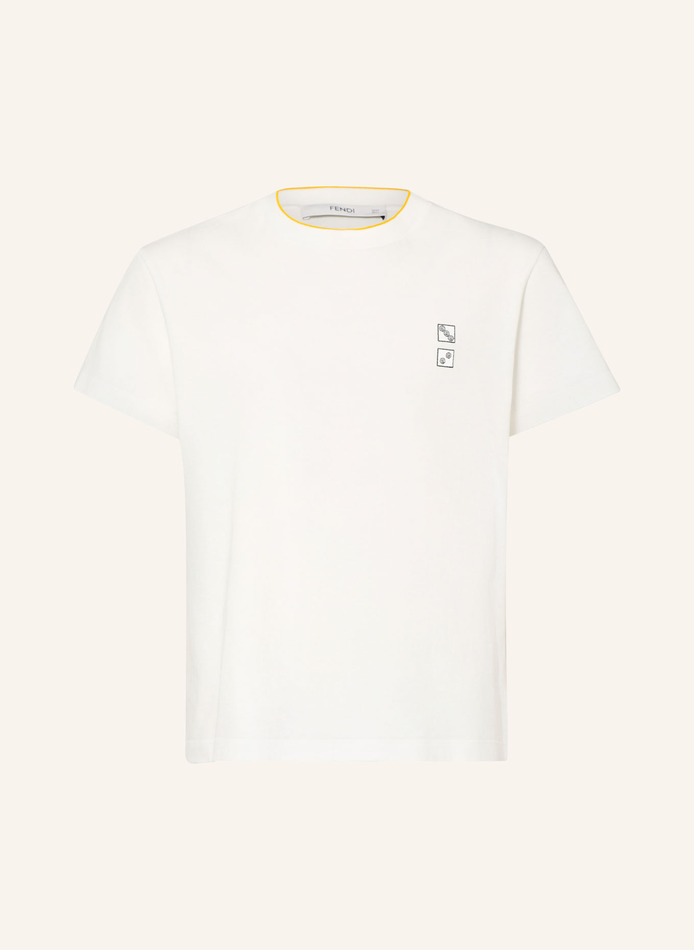 FENDI T-shirt: BIAŁY / ŻÓŁTY