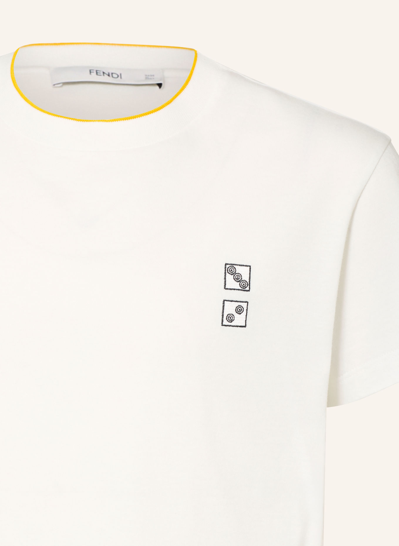 FENDI T-shirt: BIAŁY / ŻÓŁTY