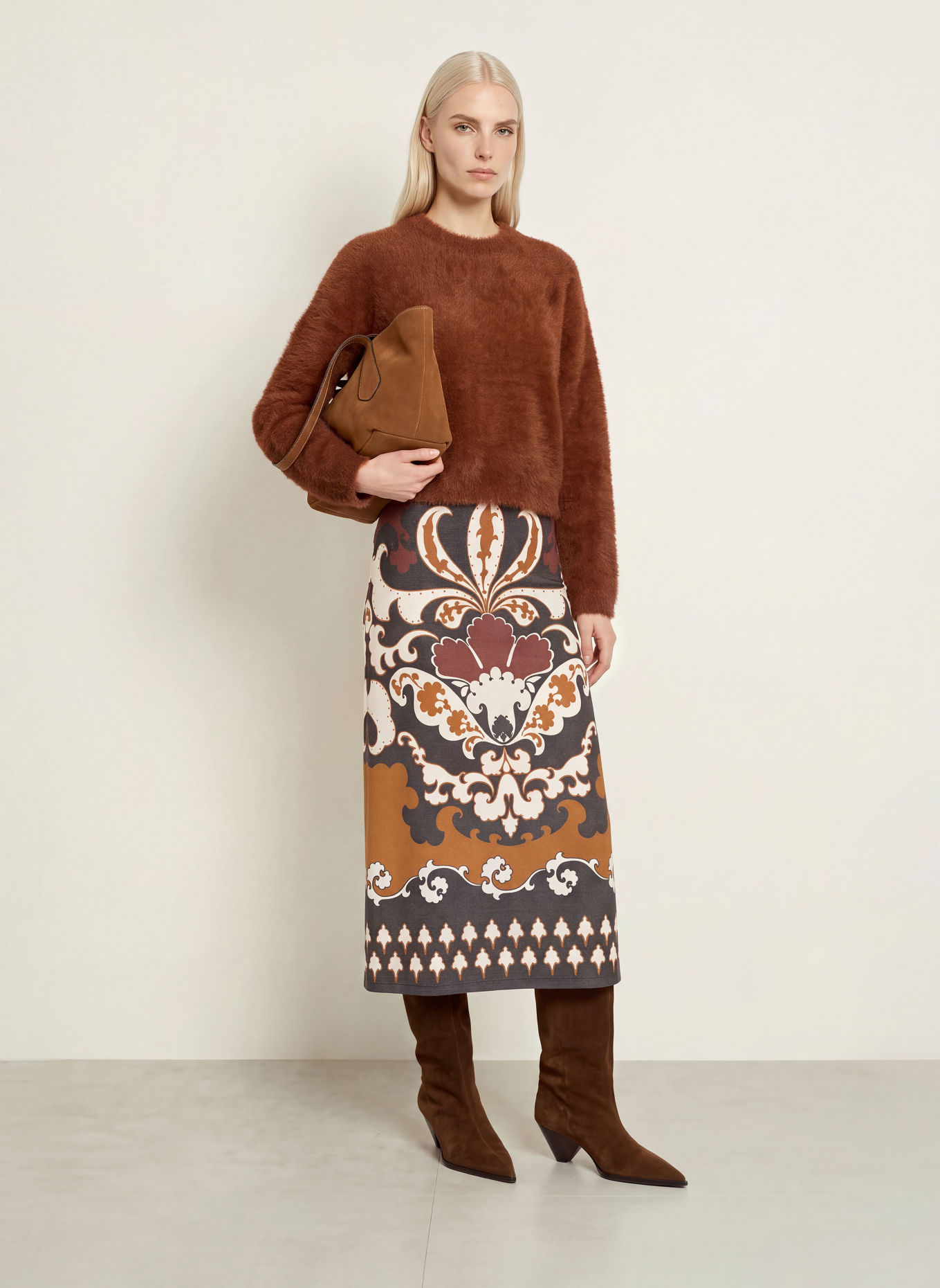 Miss Lagotte Jerseyrock: BRAUN / ECRU / SCHWARZ