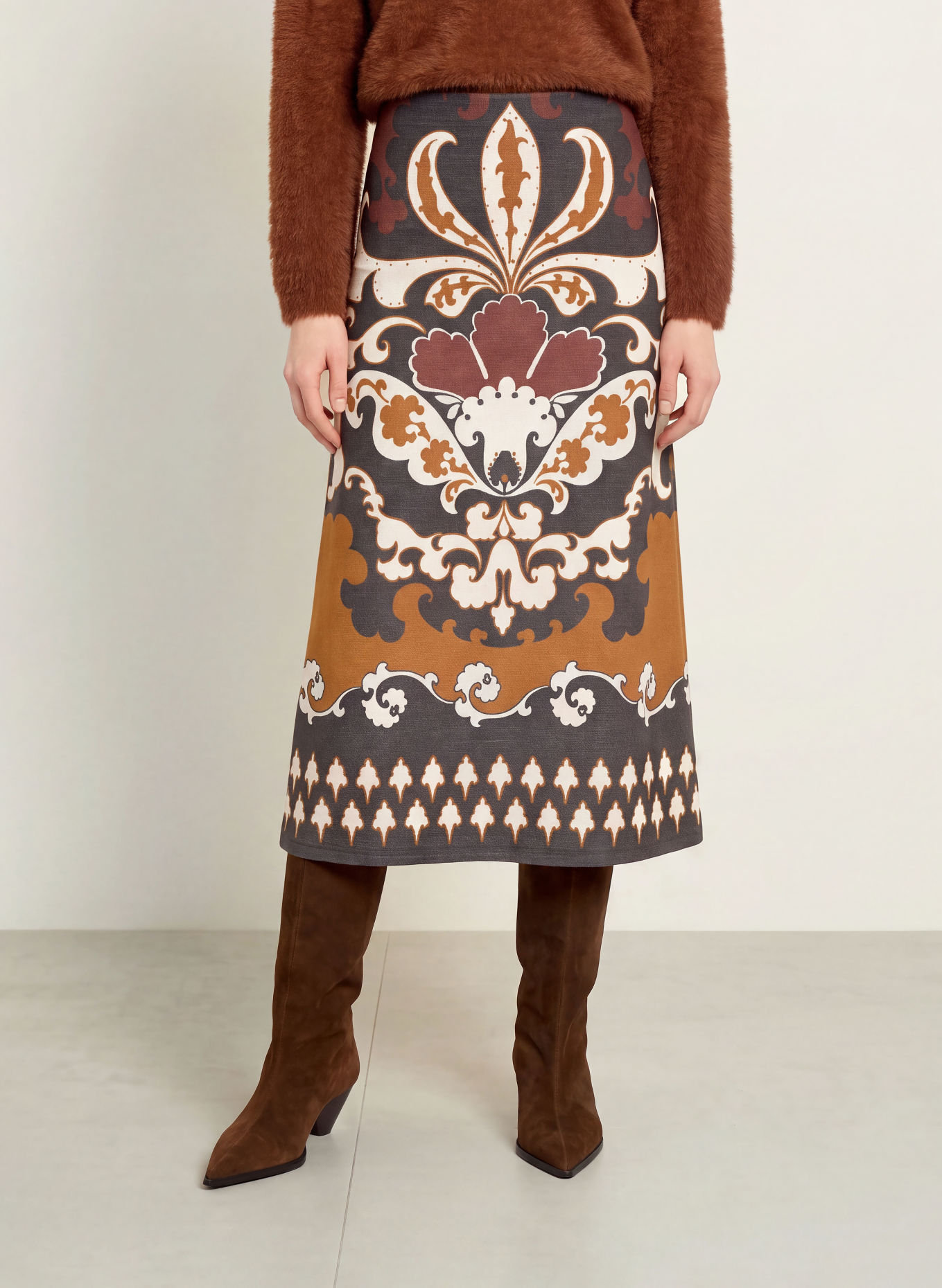 Miss Lagotte Jerseyrock: BRAUN / ECRU / SCHWARZ