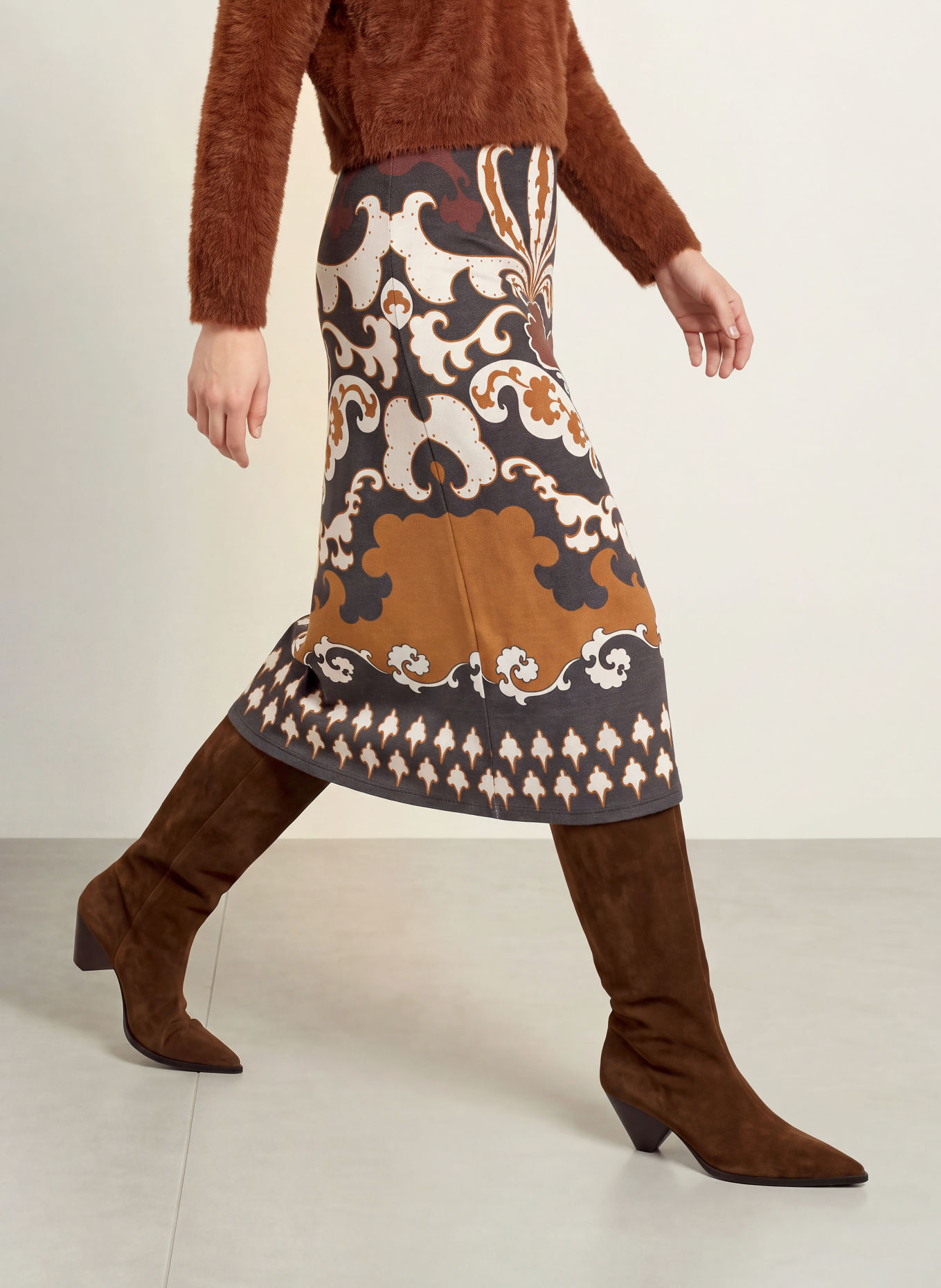 Miss Lagotte Jerseyrock: BRAUN / ECRU / SCHWARZ