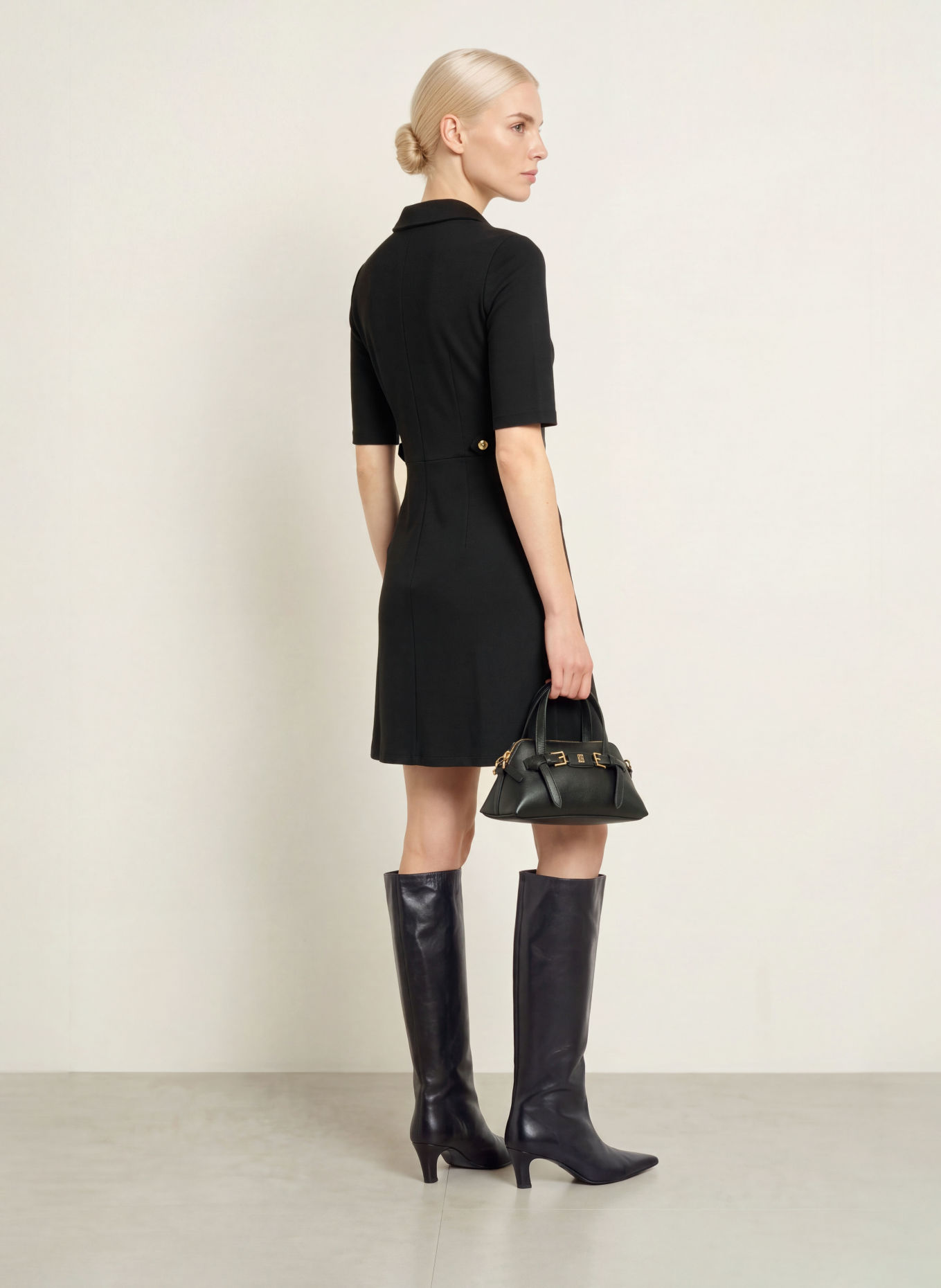 Miss Lagotte Jerseykleid mit 3/4-Arm: SCHWARZ