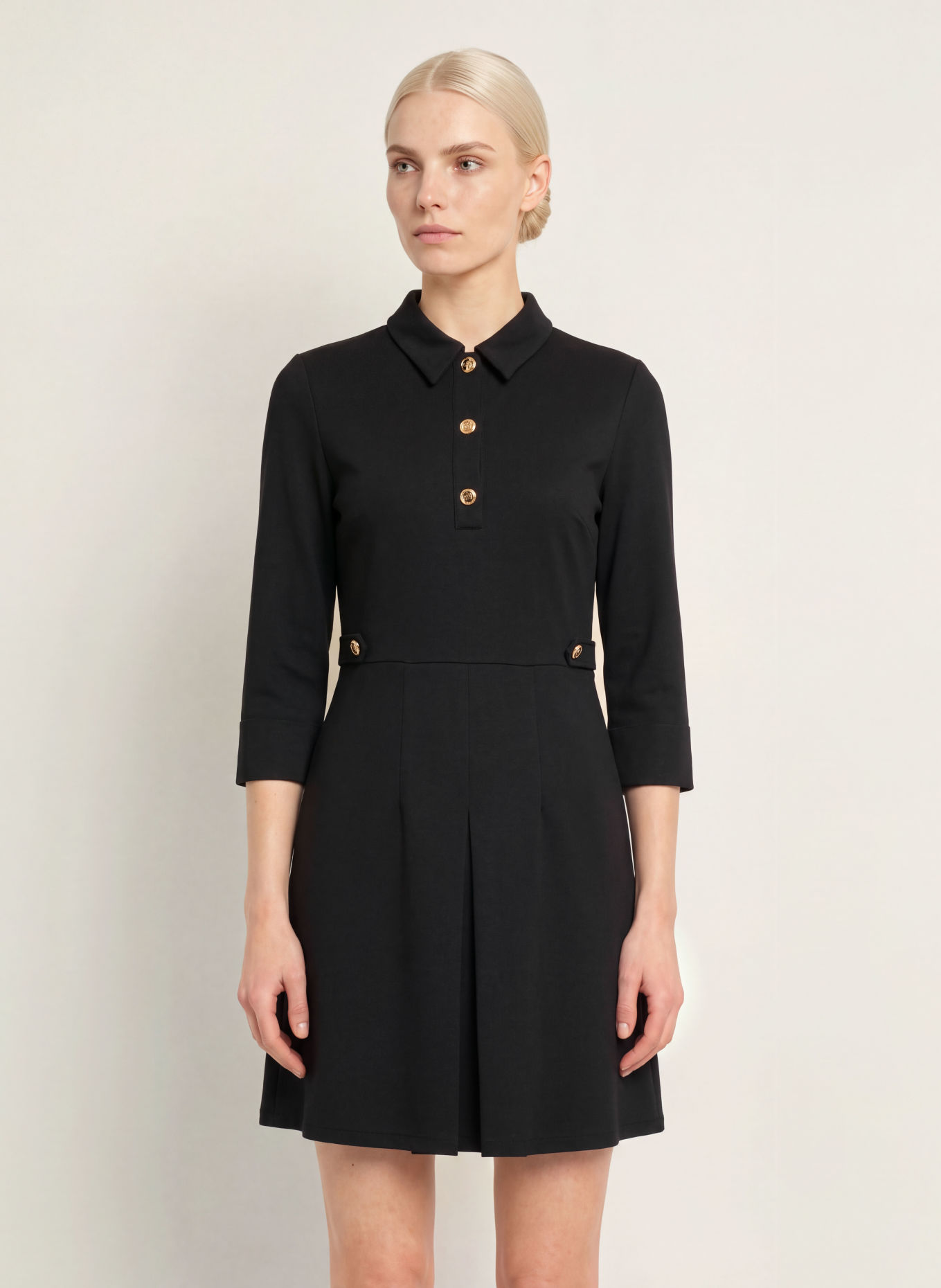 Miss Lagotte Jerseykleid mit 3/4-Arm: SCHWARZ