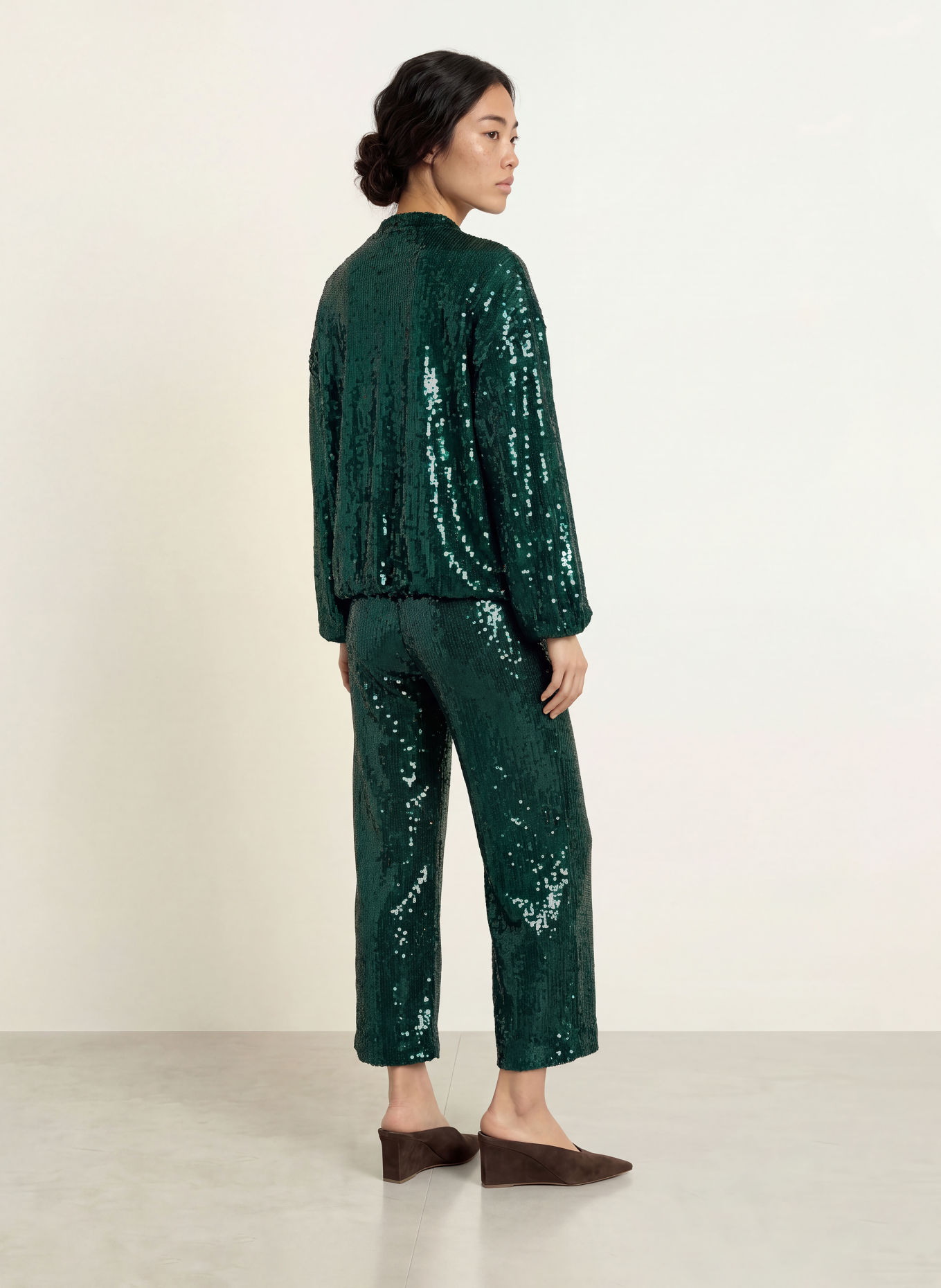 miss goodlife Blouson GLAMOUR GLOW met pailletten: GROEN