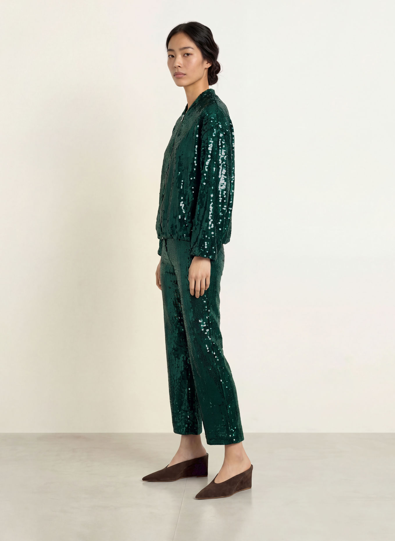 miss goodlife Blouson GLAMOUR GLOW met pailletten: GROEN