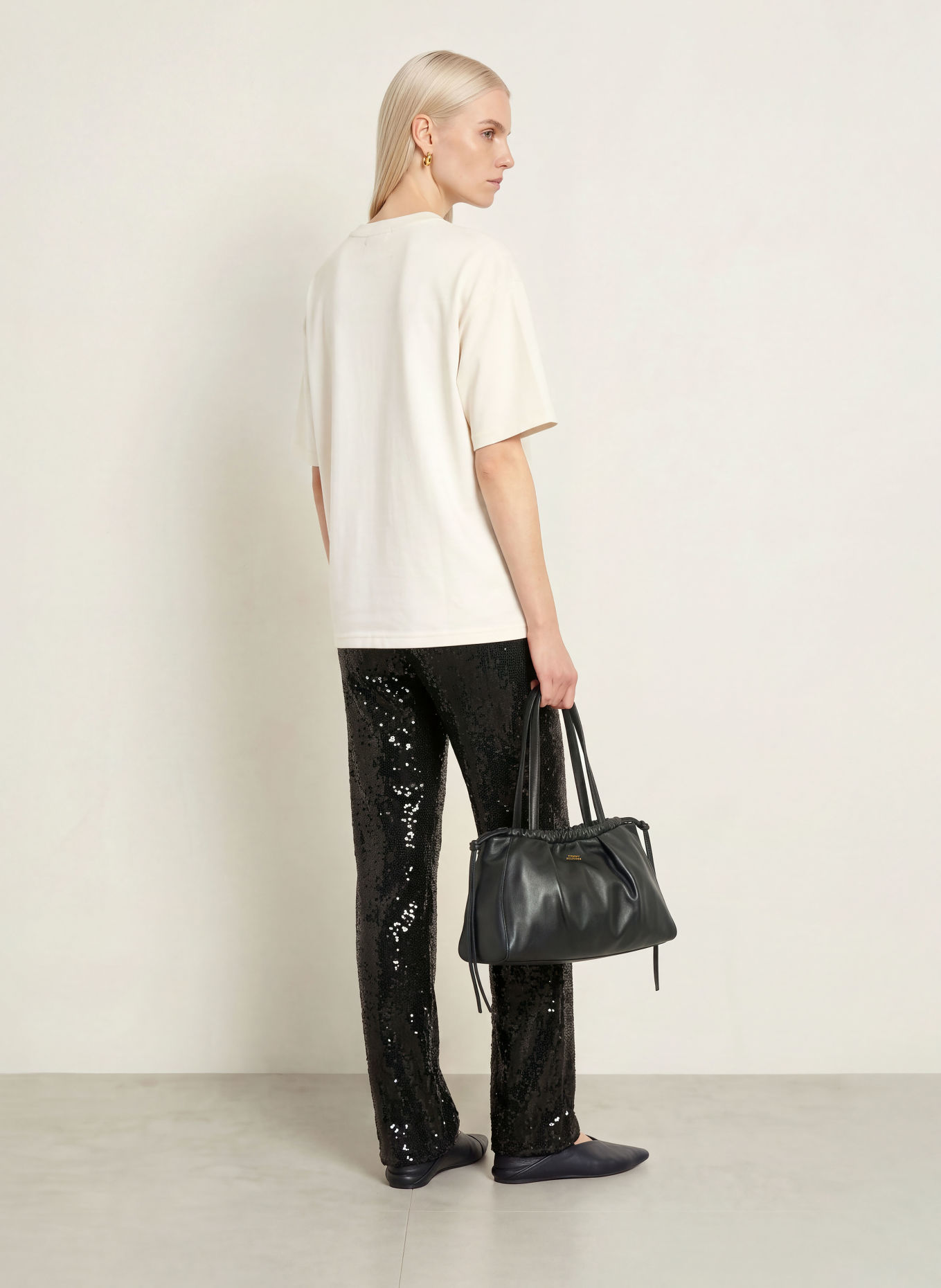 miss goodlife Marlene-broek met pailletten: ZWART