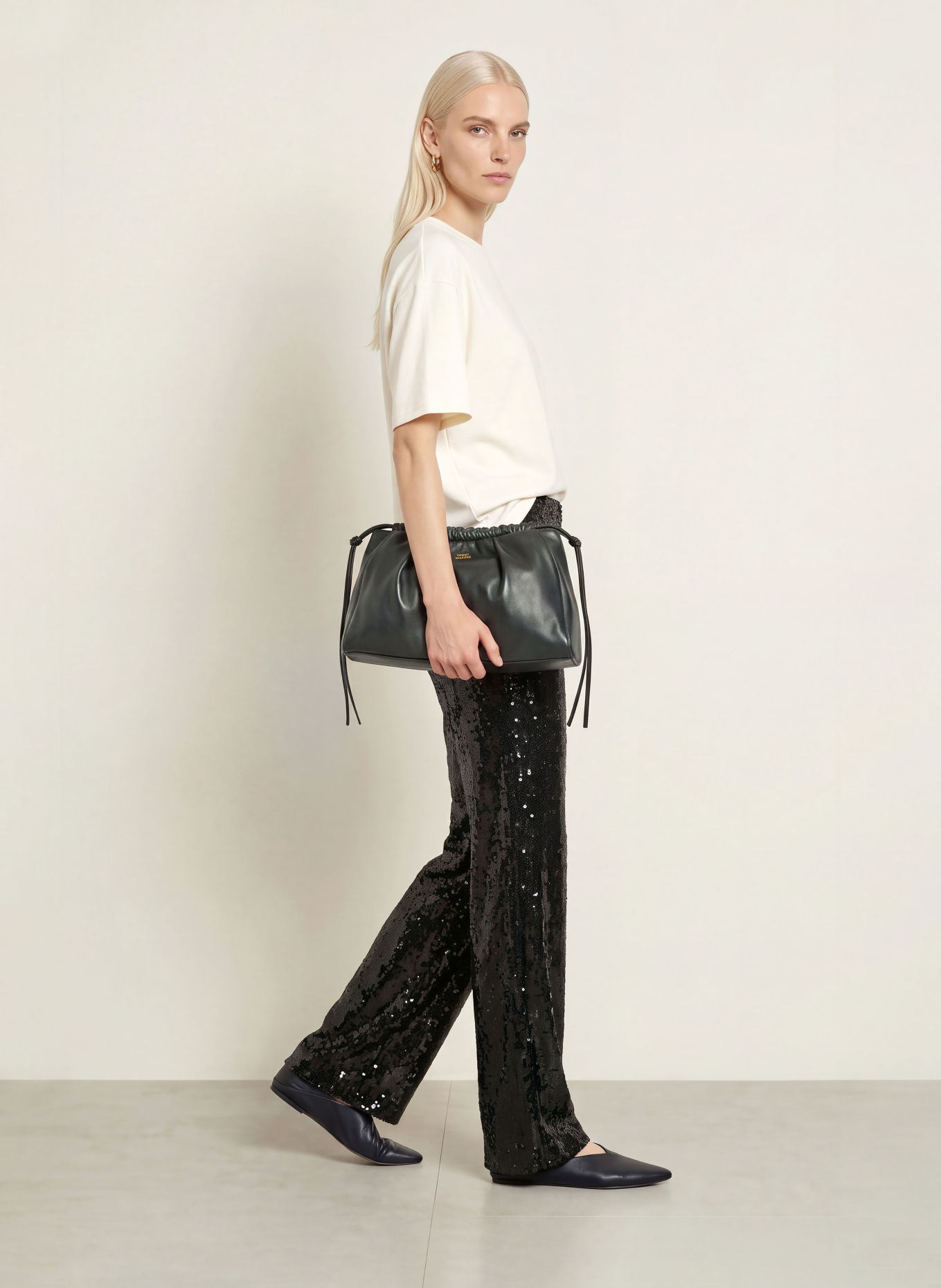 miss goodlife Marlene-broek met pailletten: ZWART