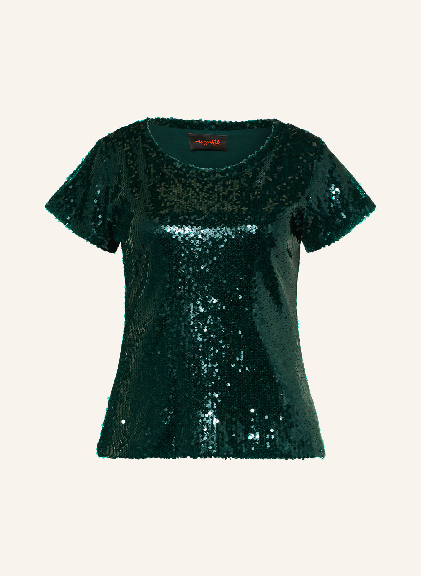 miss goodlife GLAMOUR GLOW T-shirt with sequins: DARK GREEN