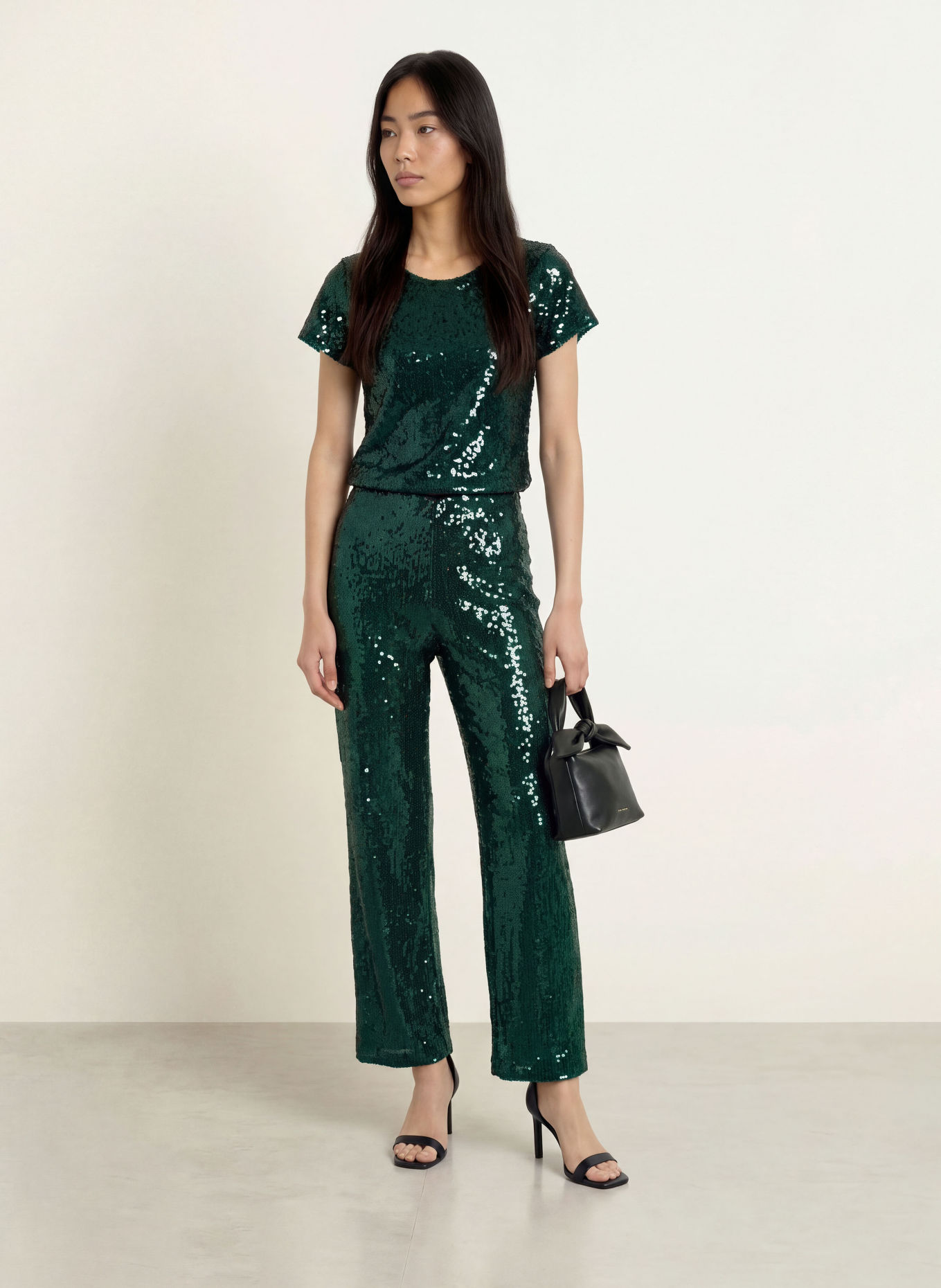 miss goodlife GLAMOUR GLOW T-shirt with sequins: DARK GREEN