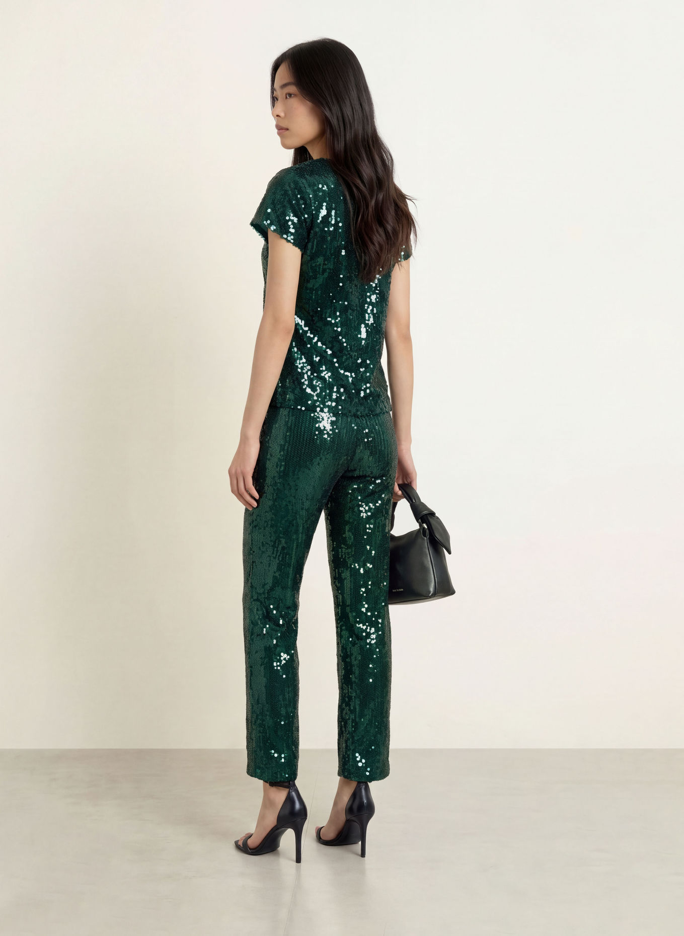 miss goodlife GLAMOUR GLOW T-shirt with sequins: DARK GREEN