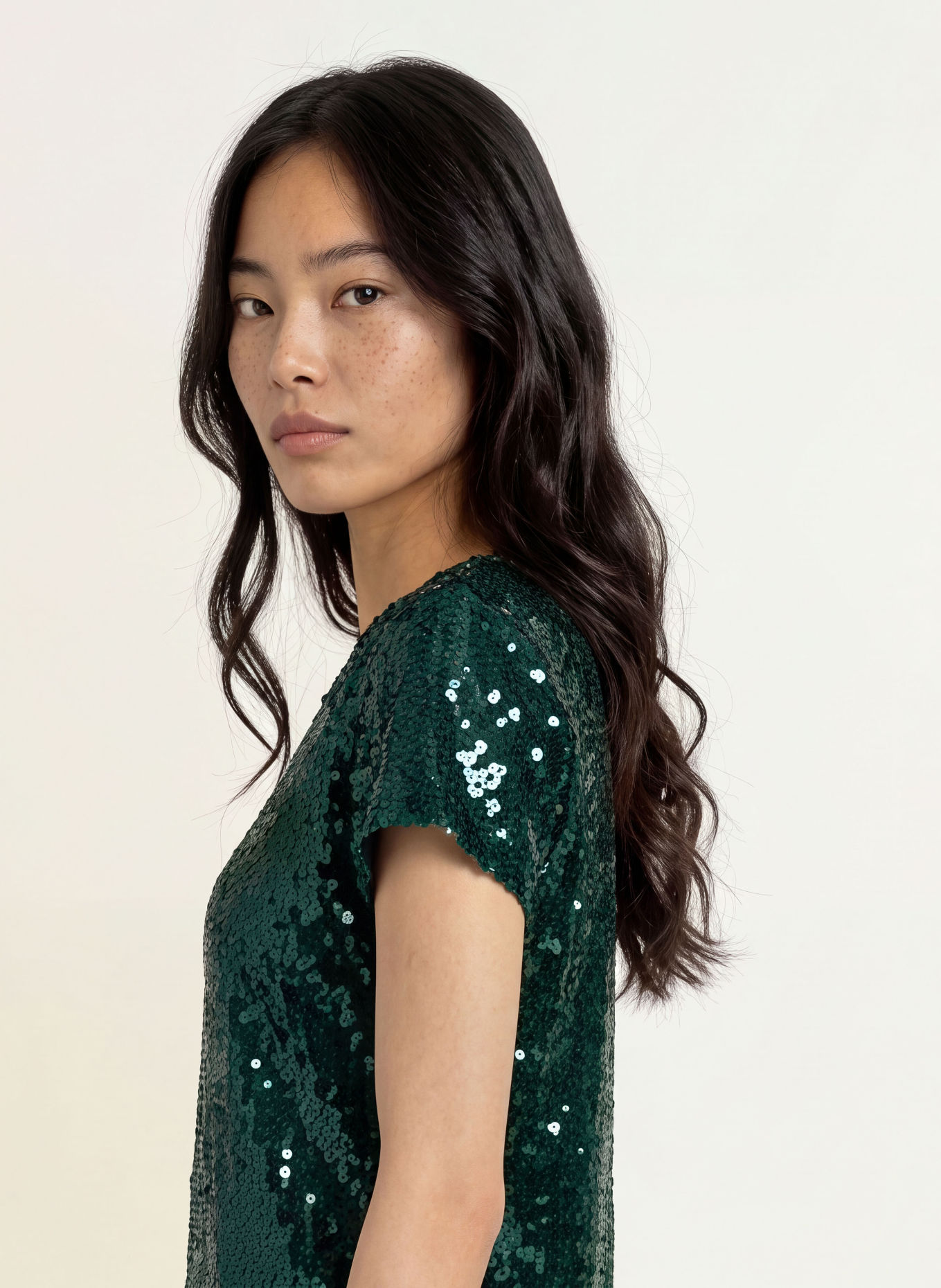 miss goodlife GLAMOUR GLOW T-shirt with sequins: DARK GREEN