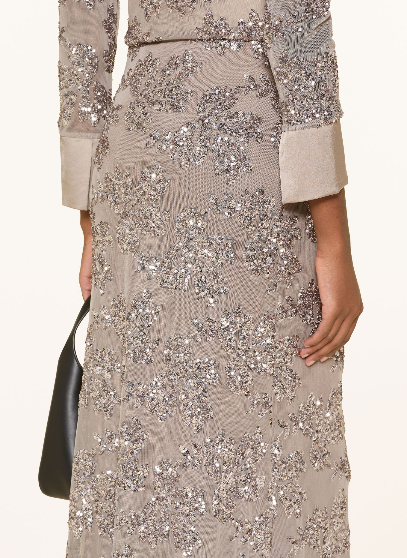 miss goodlife Mesh skirt with sequins: TAUPE