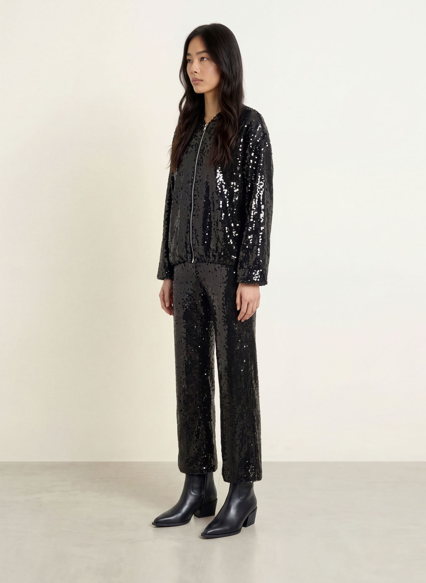 miss goodlife Blouson met pailletten: ZWART