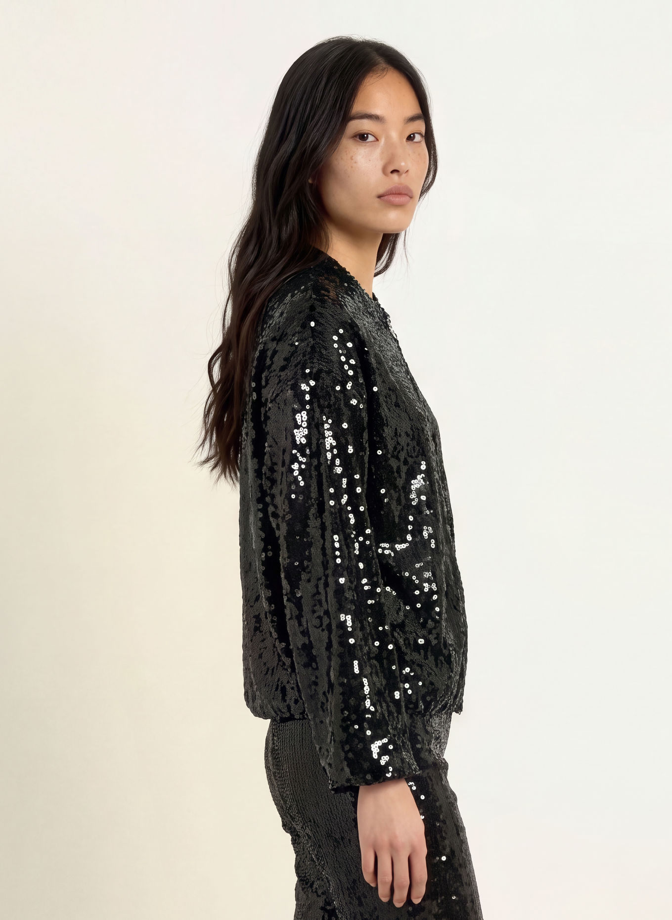miss goodlife Blouson met pailletten: ZWART