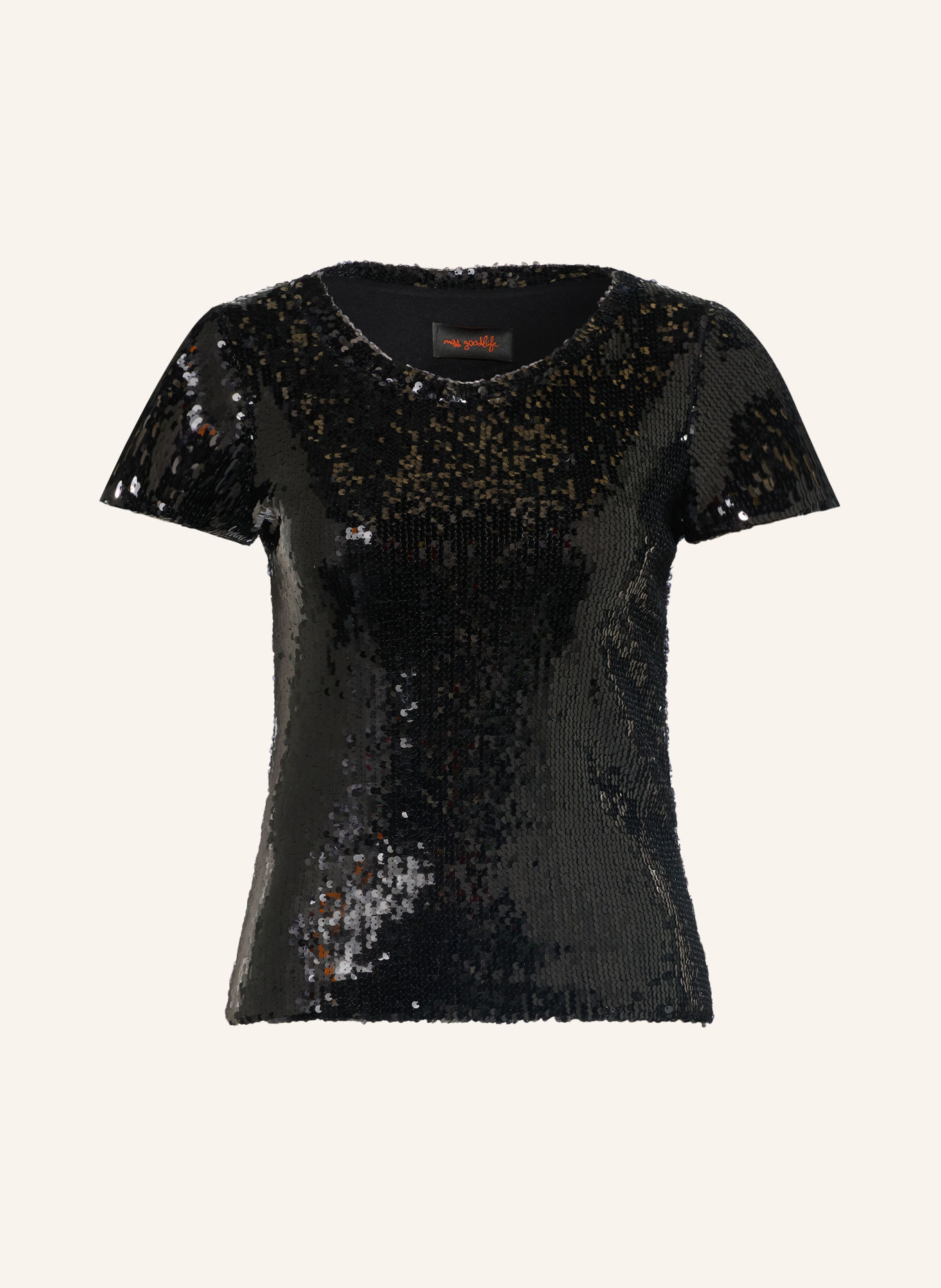 miss goodlife GLAMOUR GLOW T-shirt with sequins: BLACK