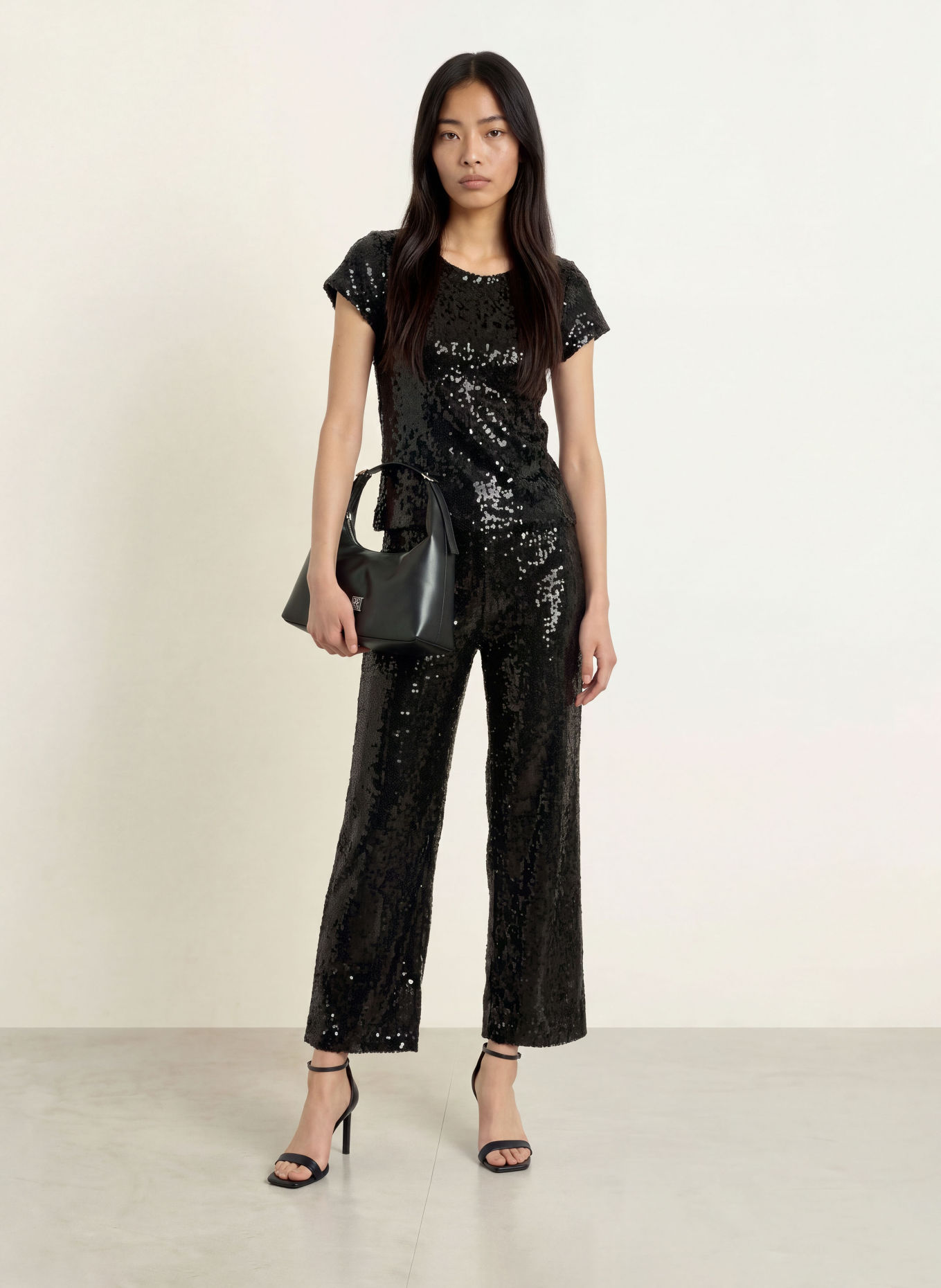 miss goodlife GLAMOUR GLOW T-shirt with sequins: BLACK
