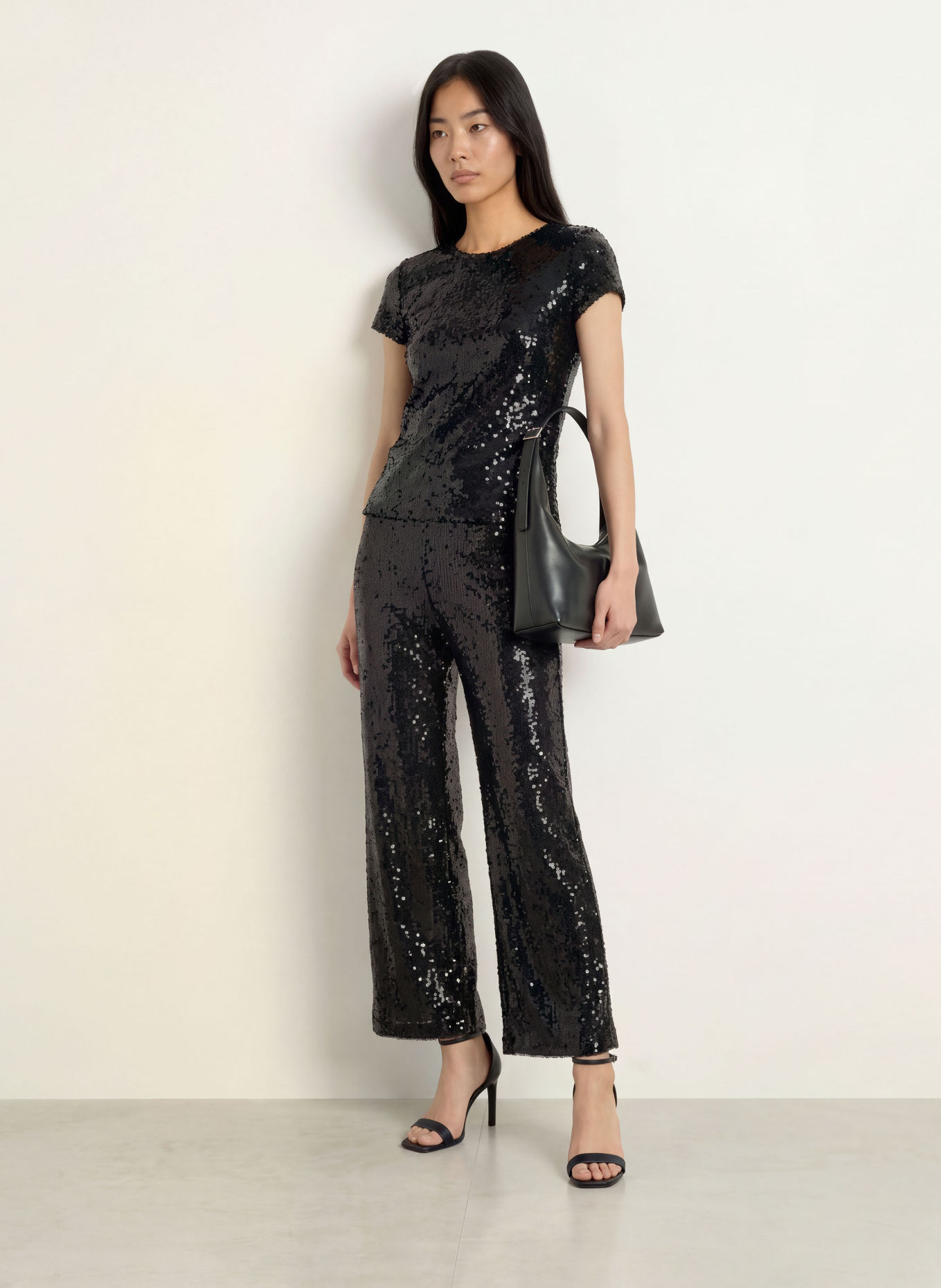 miss goodlife GLAMOUR GLOW T-shirt with sequins: BLACK