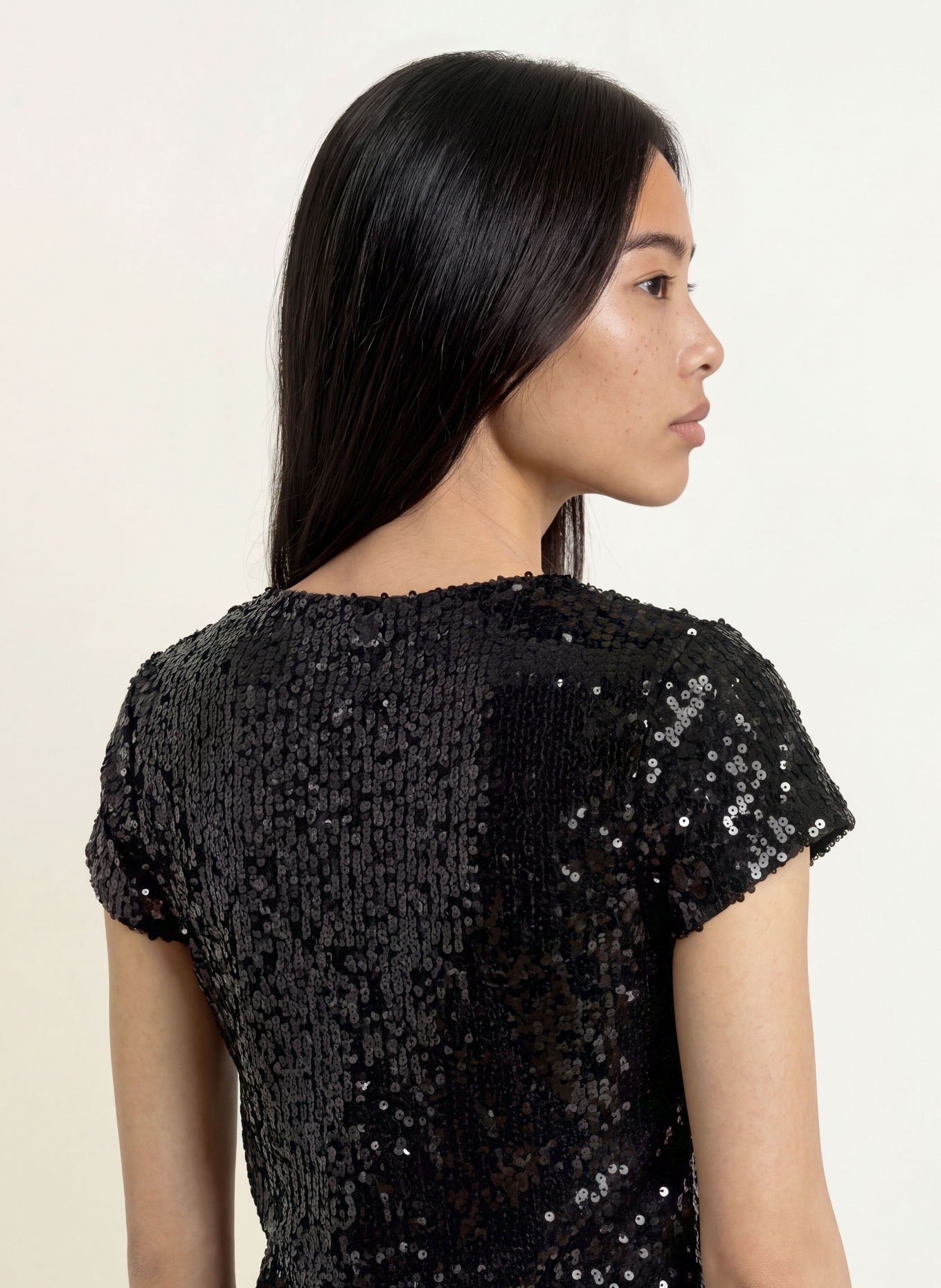 miss goodlife GLAMOUR GLOW T-shirt with sequins: BLACK