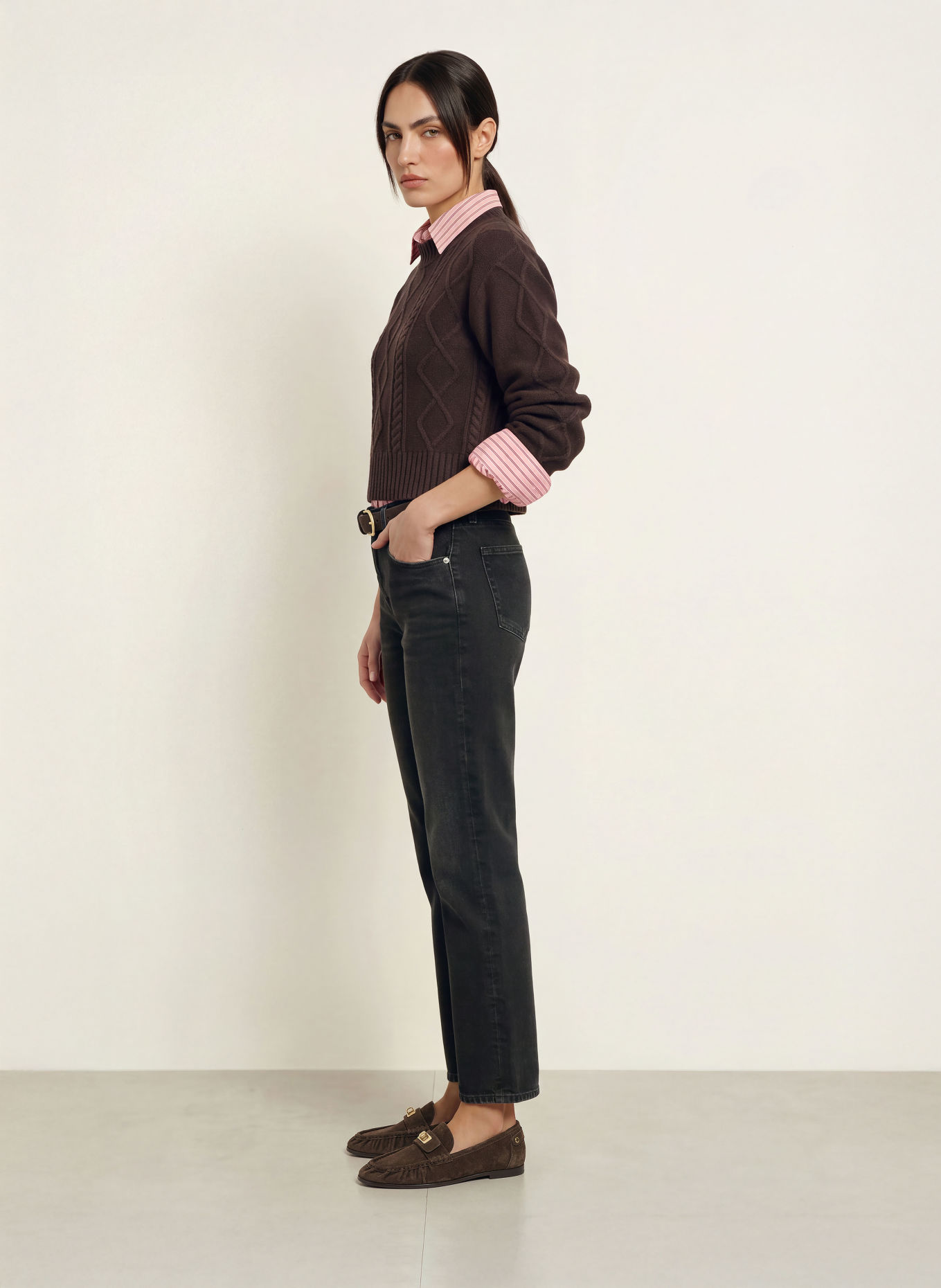 CITIZENS of HUMANITY Straight Jeans SAVANNAH CIGARETTE: STOMY STORMY (DK BLACK CLEAN)