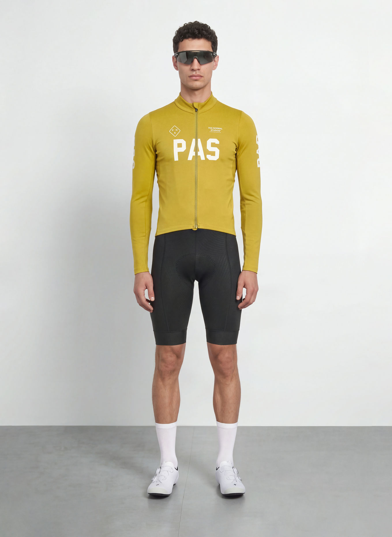 PAS NORMAL STUDIOS PAS MECHANISM THERMAL Cycling jersey: LIGHT GREEN / WHITE