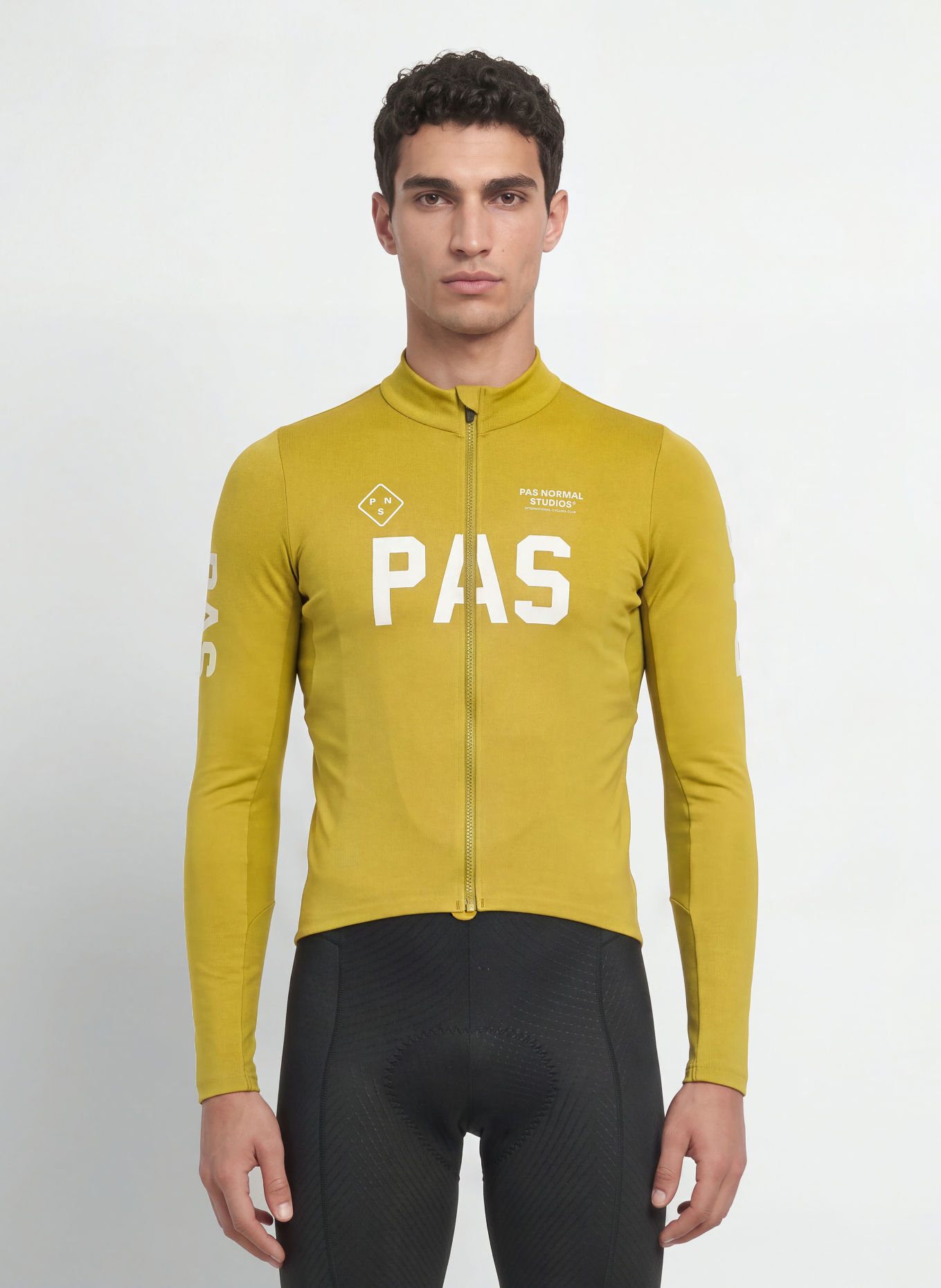 PAS NORMAL STUDIOS PAS MECHANISM THERMAL Cycling jersey: LIGHT GREEN / WHITE