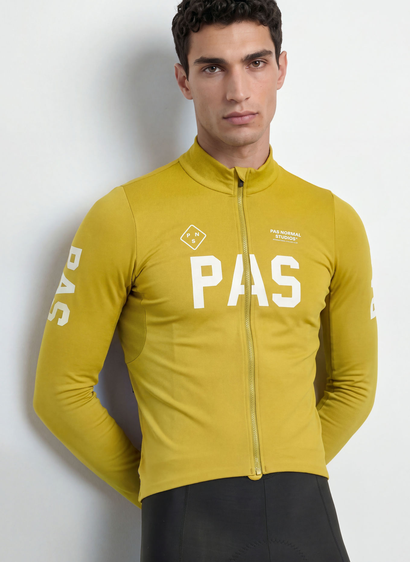 PAS NORMAL STUDIOS PAS MECHANISM THERMAL Cycling jersey: LIGHT GREEN / WHITE