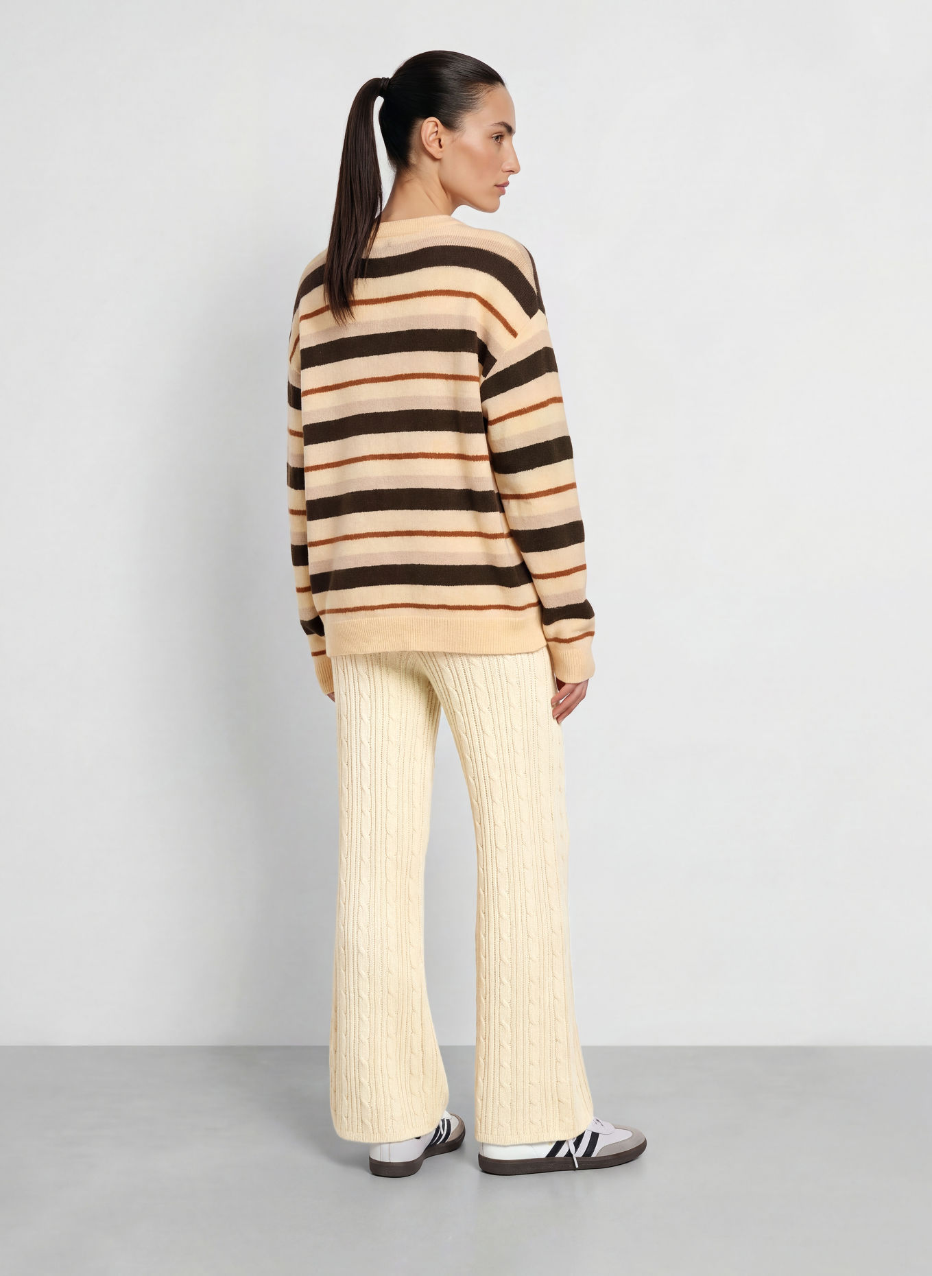 adidas Originals KNITTED Knit Pants: LIGHT YELLOW / CREAM