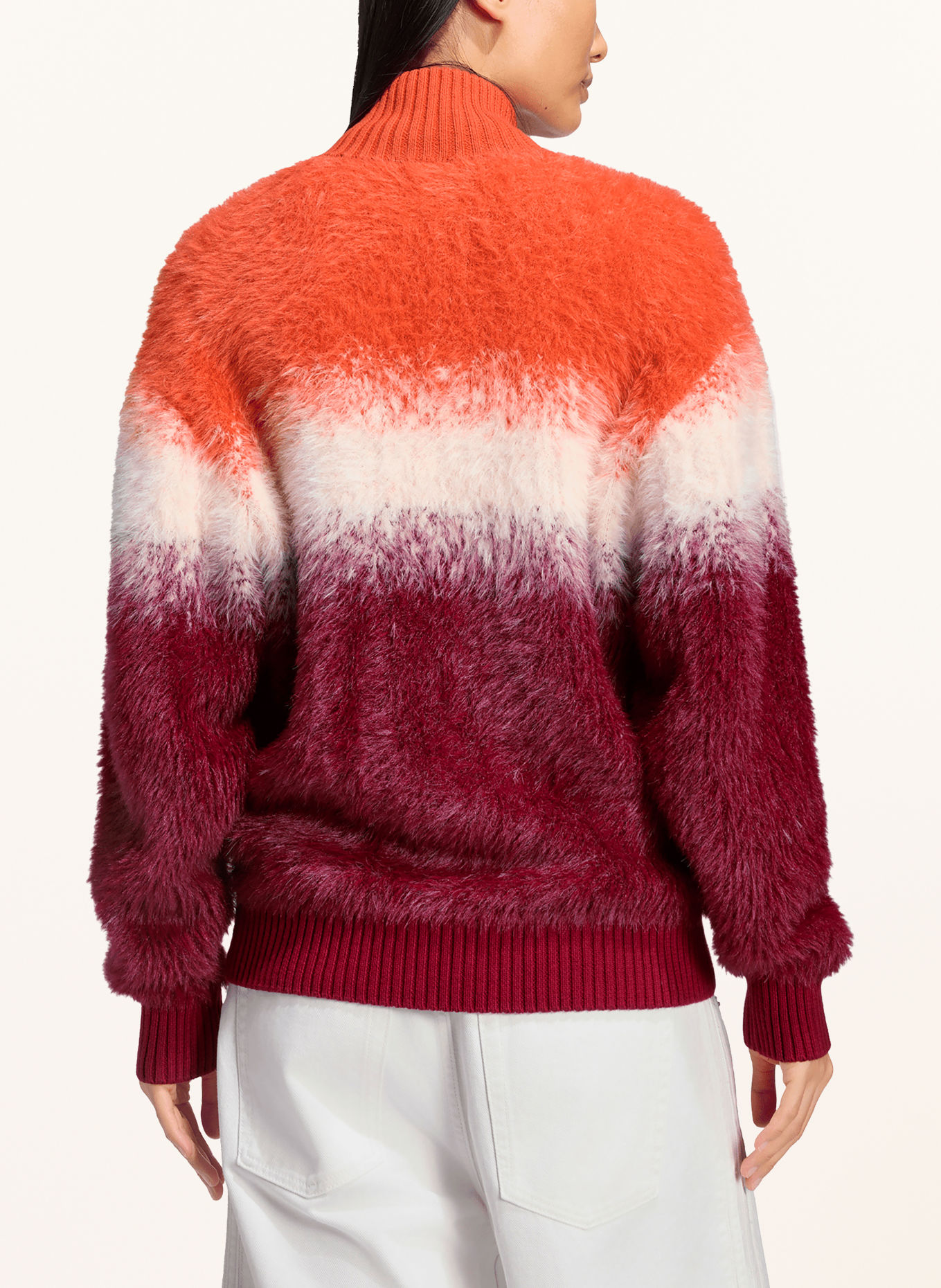 adidas Originals Cardigan KN FLUF HAIR TT: ORANGE / DARK RED / WHITE