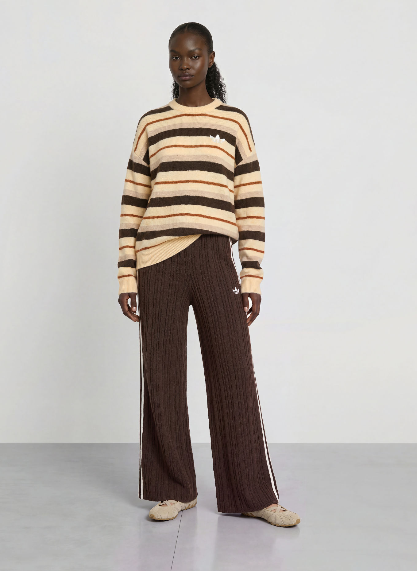 adidas Originals KNIT ESSENTIALS Sweaters: LIGHT BROWN / DARK BROWN / BROWN
