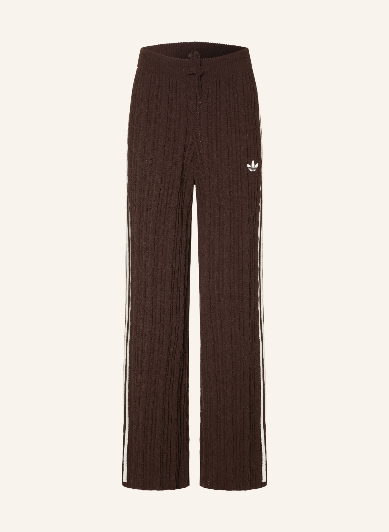 adidas Originals Knit Pants: DARK BROWN / WHITE