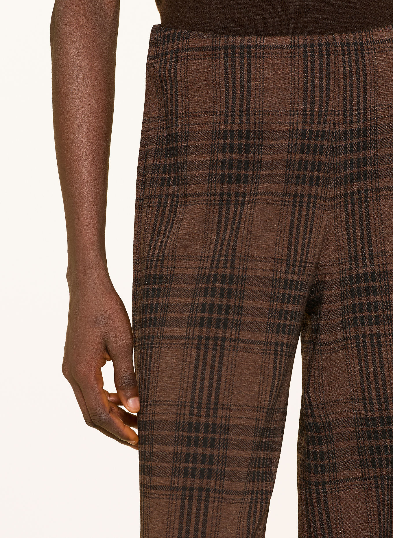 Miss Lagotte Jersey wide-leg trousers: BROWN / BLACK