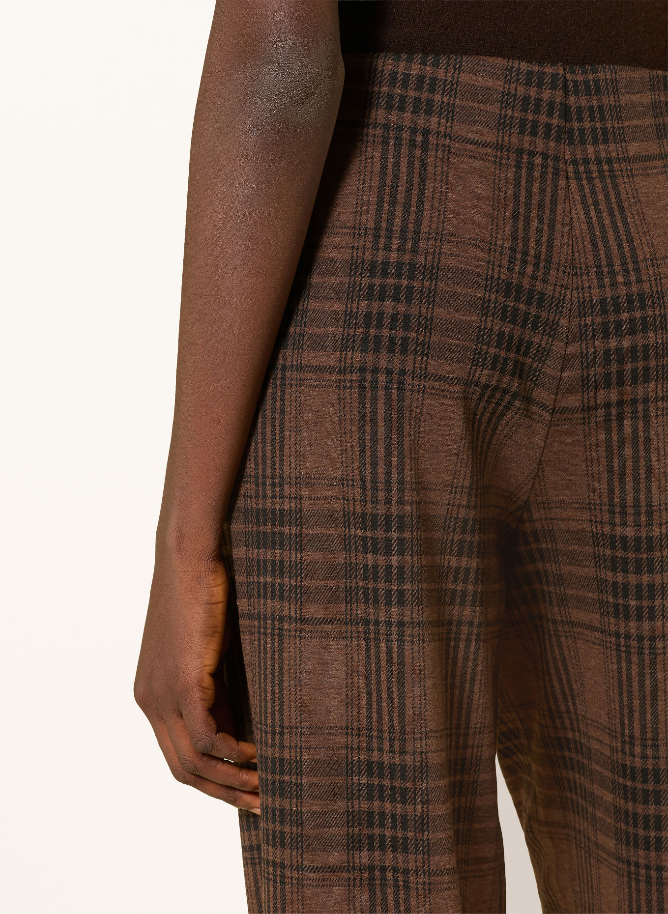 Miss Lagotte Jersey wide-leg trousers: BROWN / BLACK