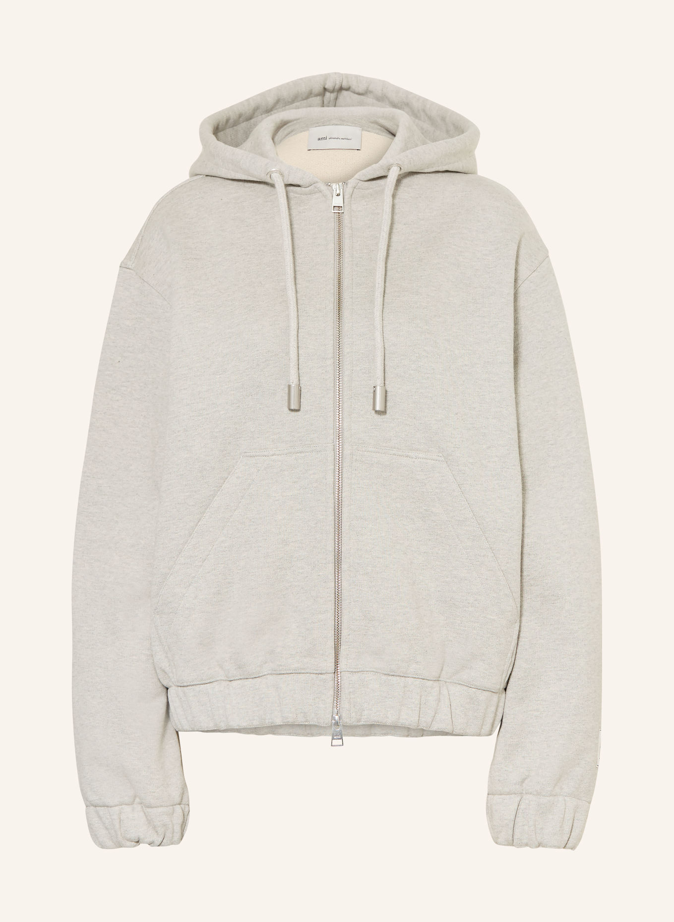 AMI PARIS Zip-up sweatshirt: GRAY