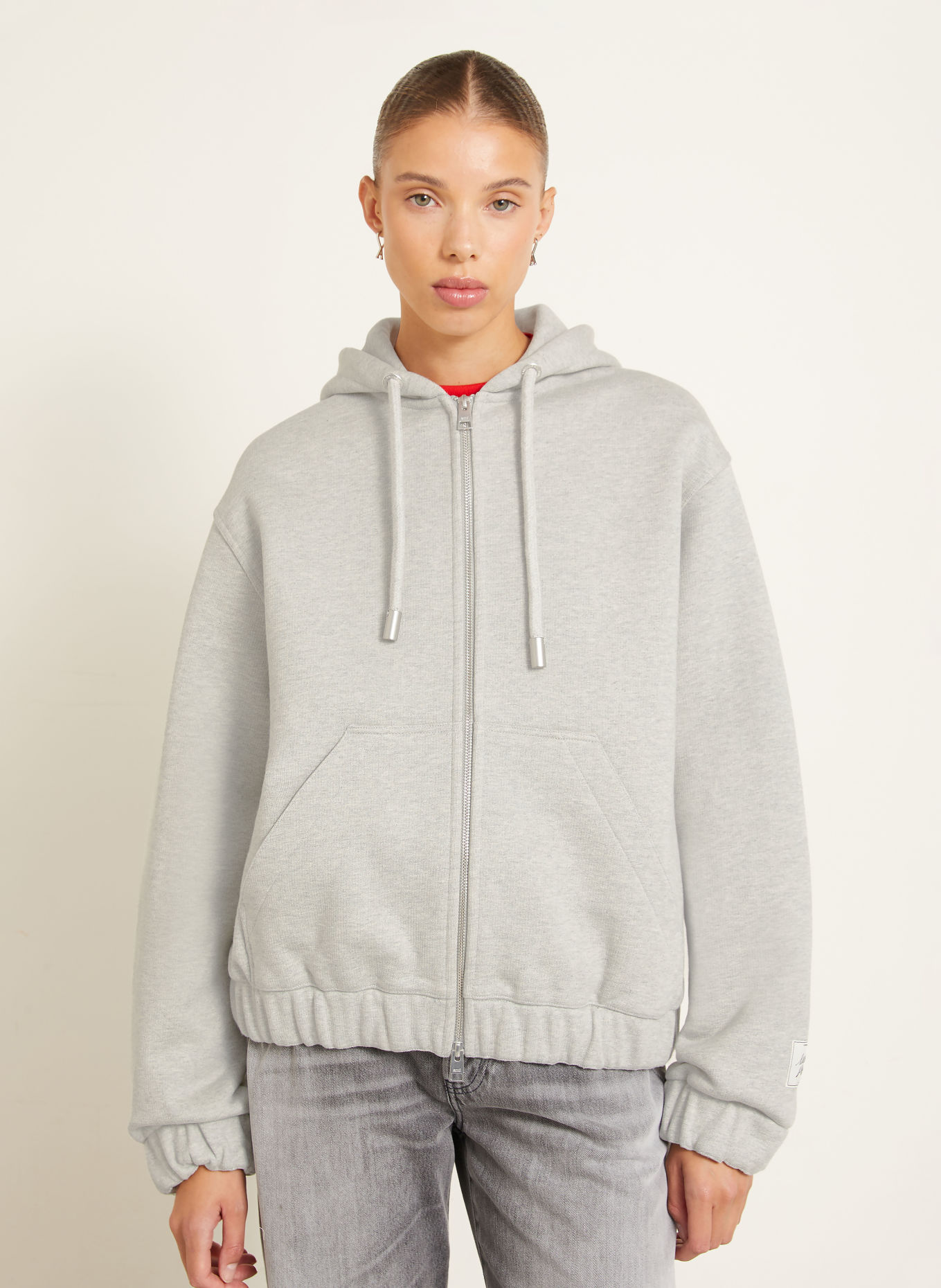 AMI PARIS Zip-up sweatshirt: GRAY