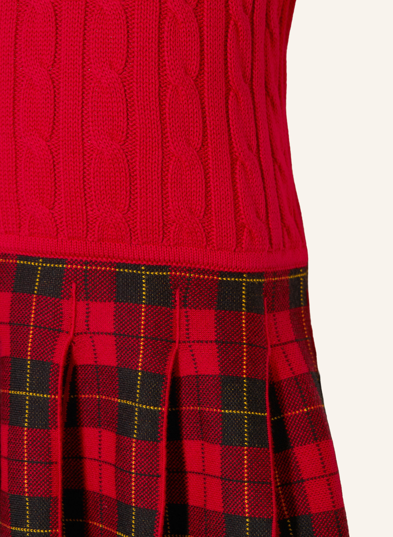 POLO RALPH LAUREN Knit dress: RED / YELLOW / BLACK