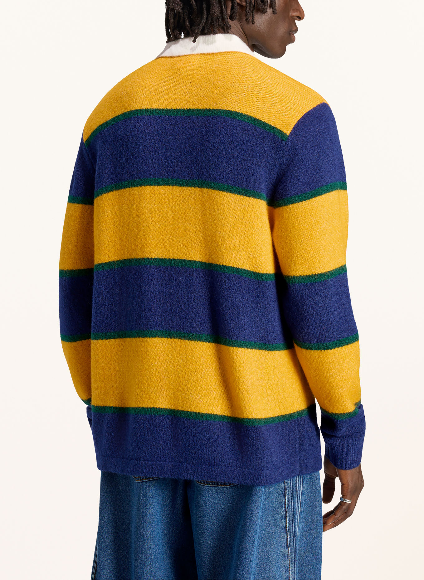 adidas Originals Knit Rugby shirt: DARK BLUE / DARK YELLOW / DARK GREEN