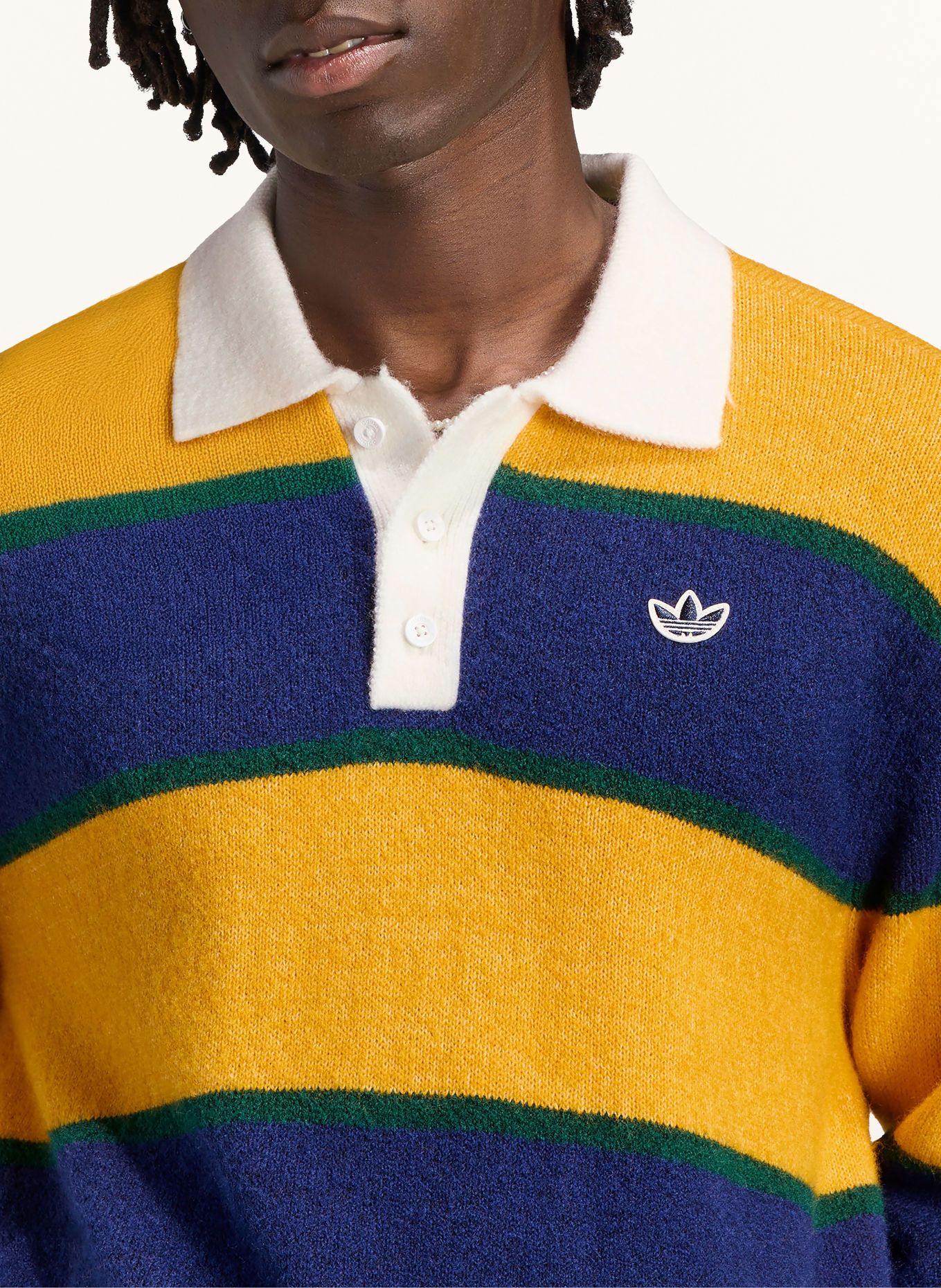 adidas Originals Knit Rugby shirt: DARK BLUE / DARK YELLOW / DARK GREEN
