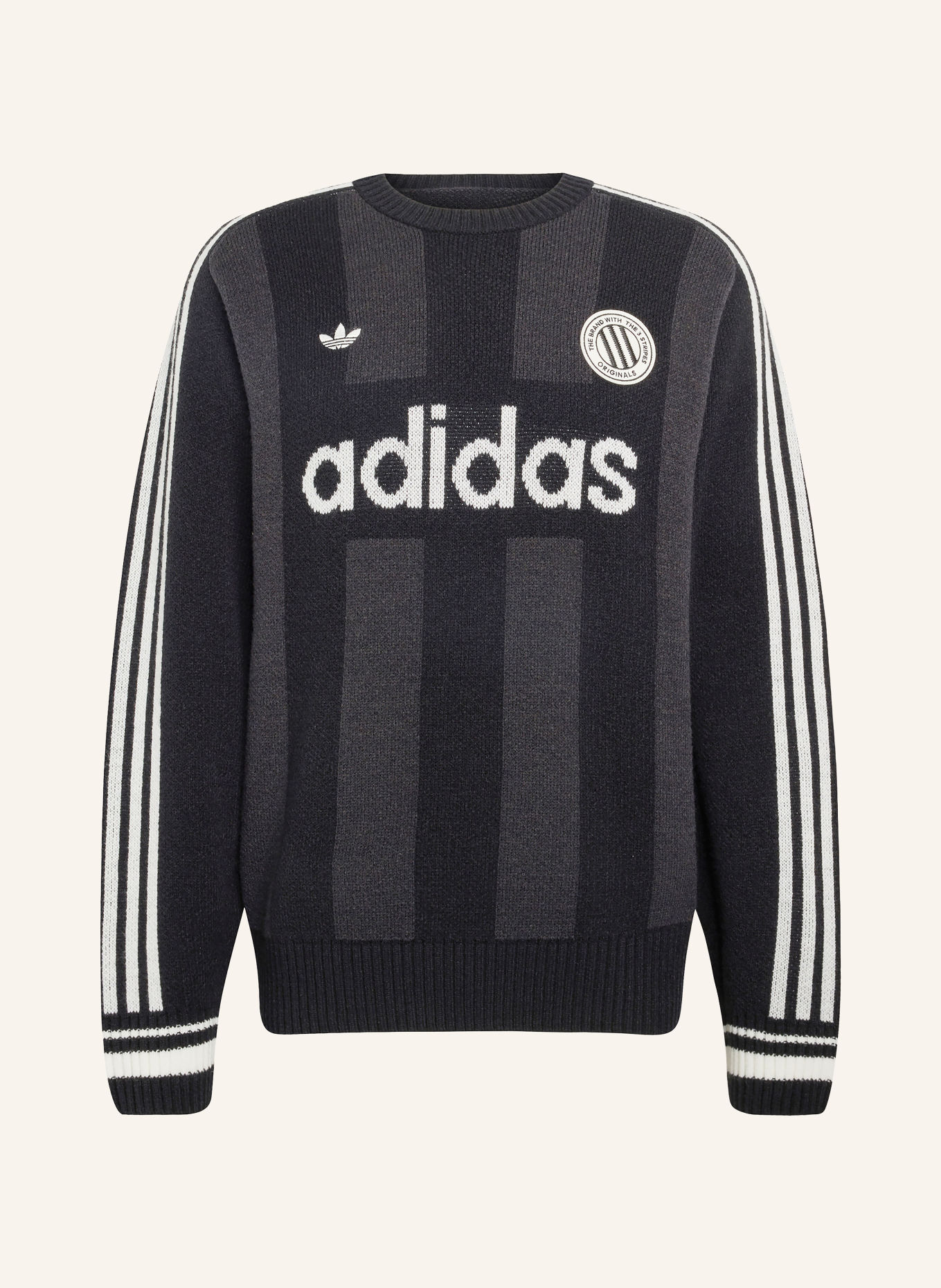 adidas Originals GFX Sweater: BLACK / DARK GRAY / WHITE