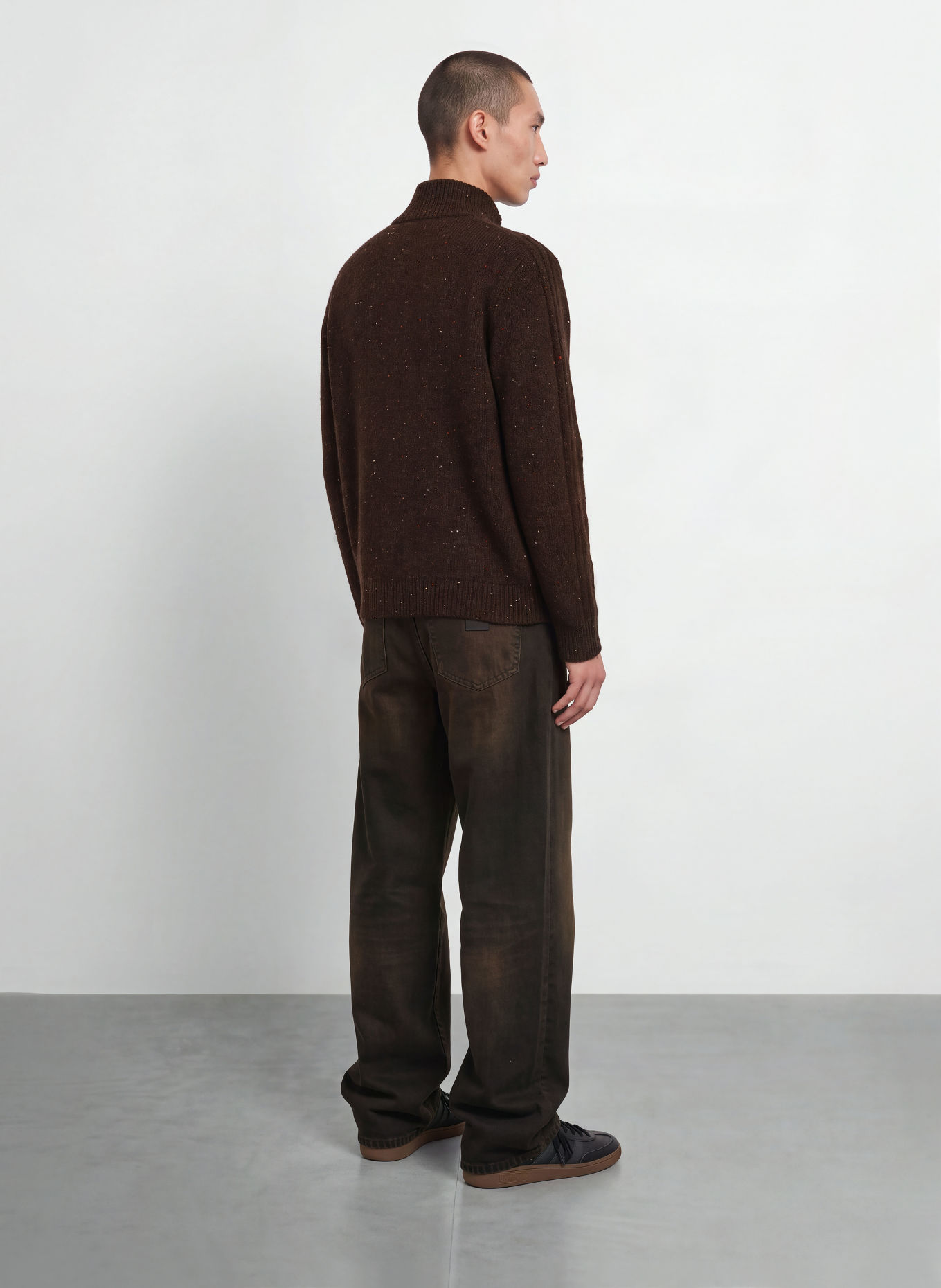 adidas Originals Half-zip sweater: DARK BROWN