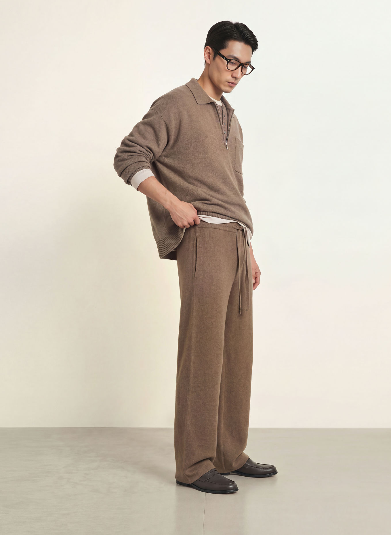 roberto collina Kalhoty PANTALONE z merino vlny: ČERNOŠEDÁ