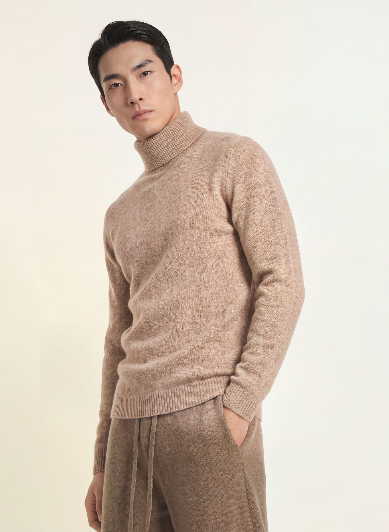 roberto collina Turtleneck sweater with cashmere: TAUPE
