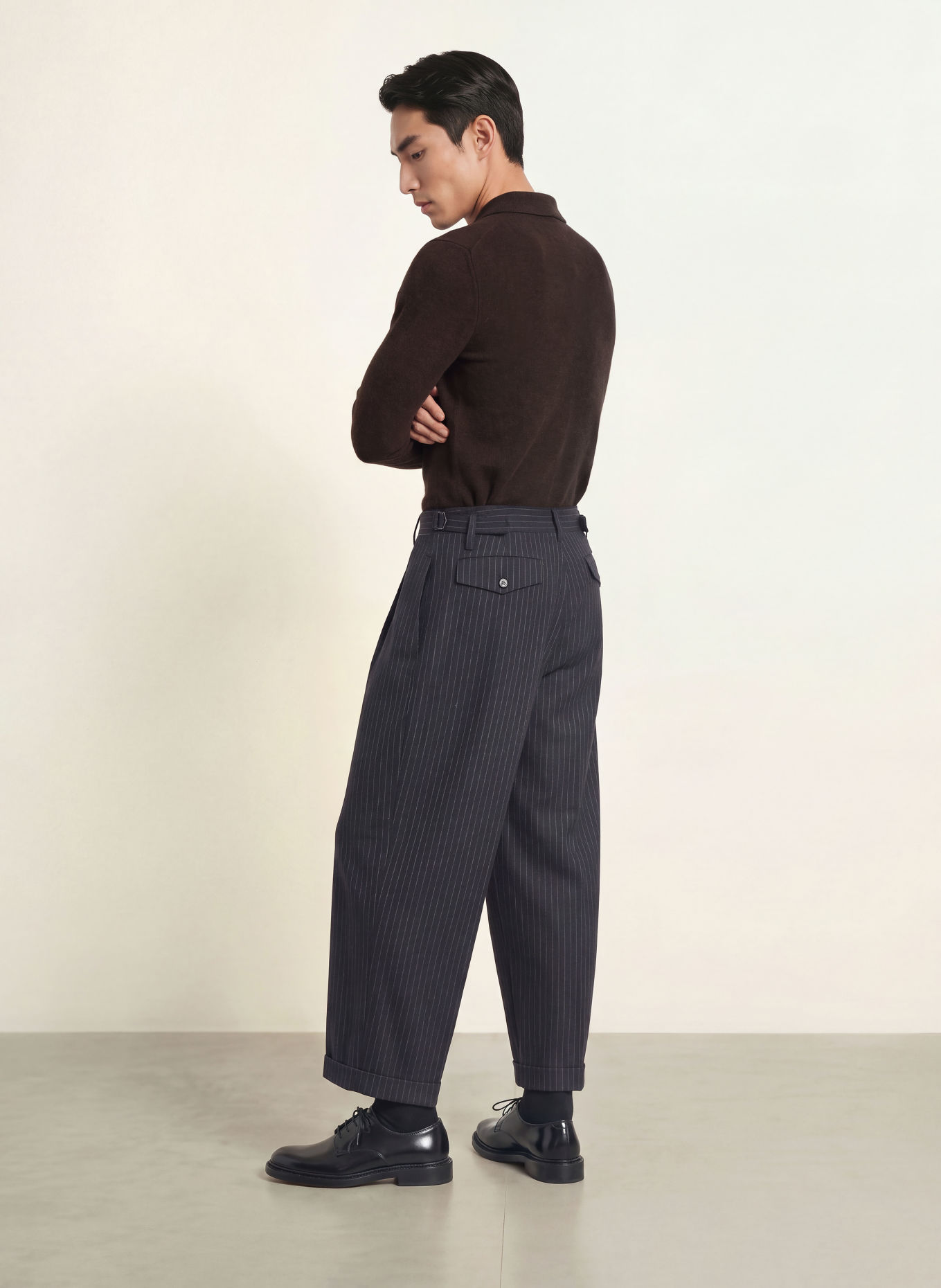 roberto collina Polo en maille avec du cachemire: MARRON FONCÉ