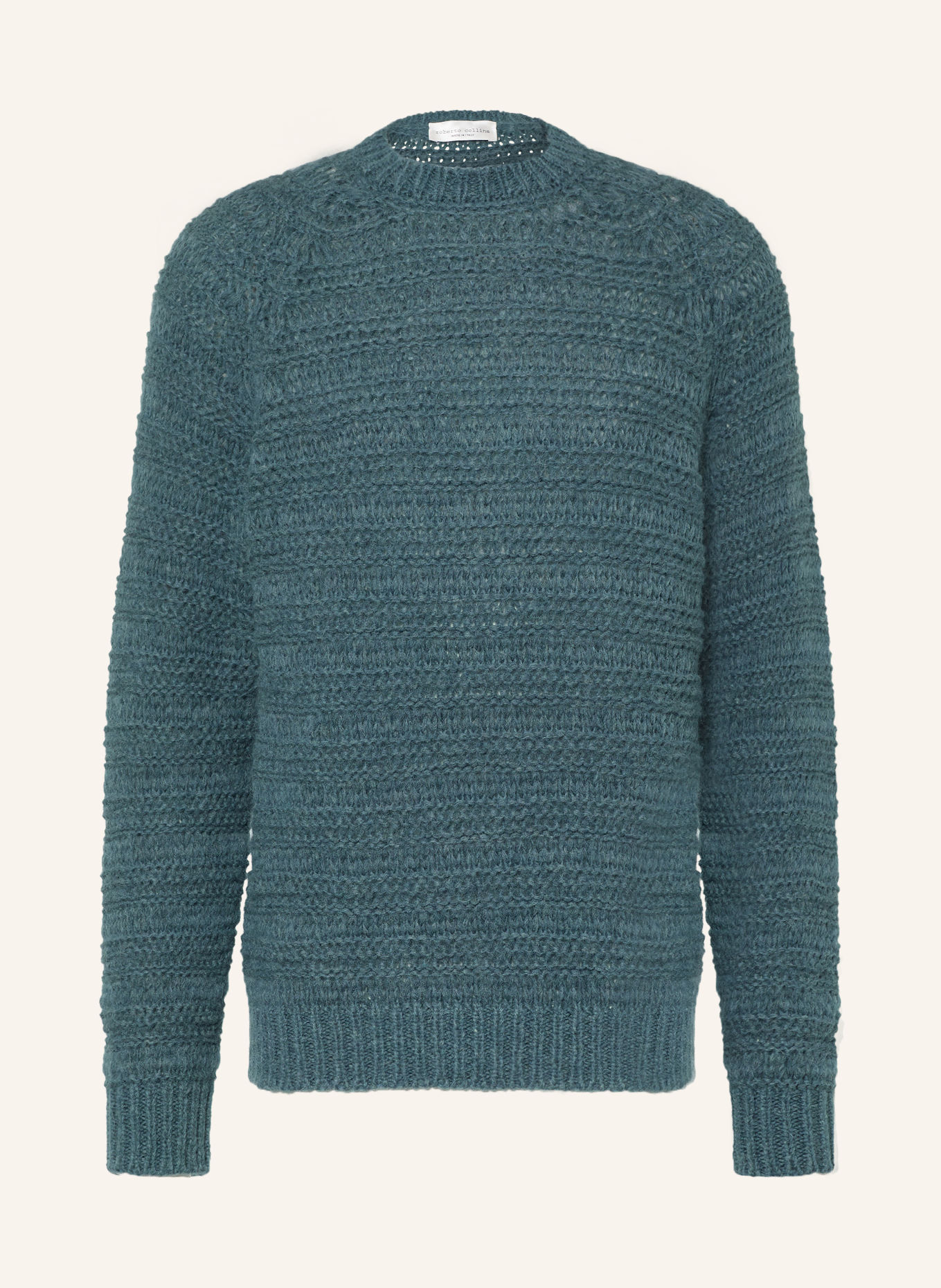 roberto collina Pullover GIROCOLLO mit Alpaka: PETROL